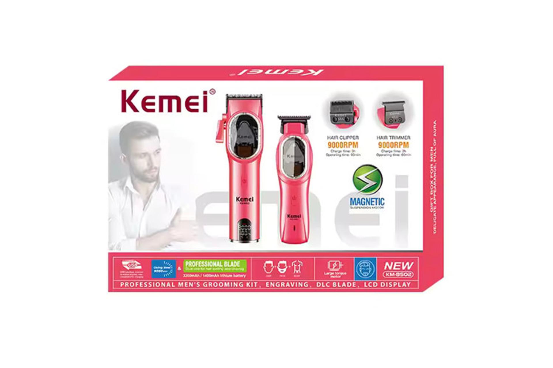 ماشین اصلاح کیمی Kemei KM-8502 نمای جعبه و بسته بندی
