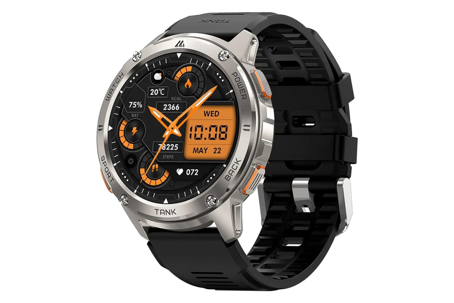 ساعت هوشمند کازپت KOSPET Tank T3 نقره ای با بند سیلیکونی