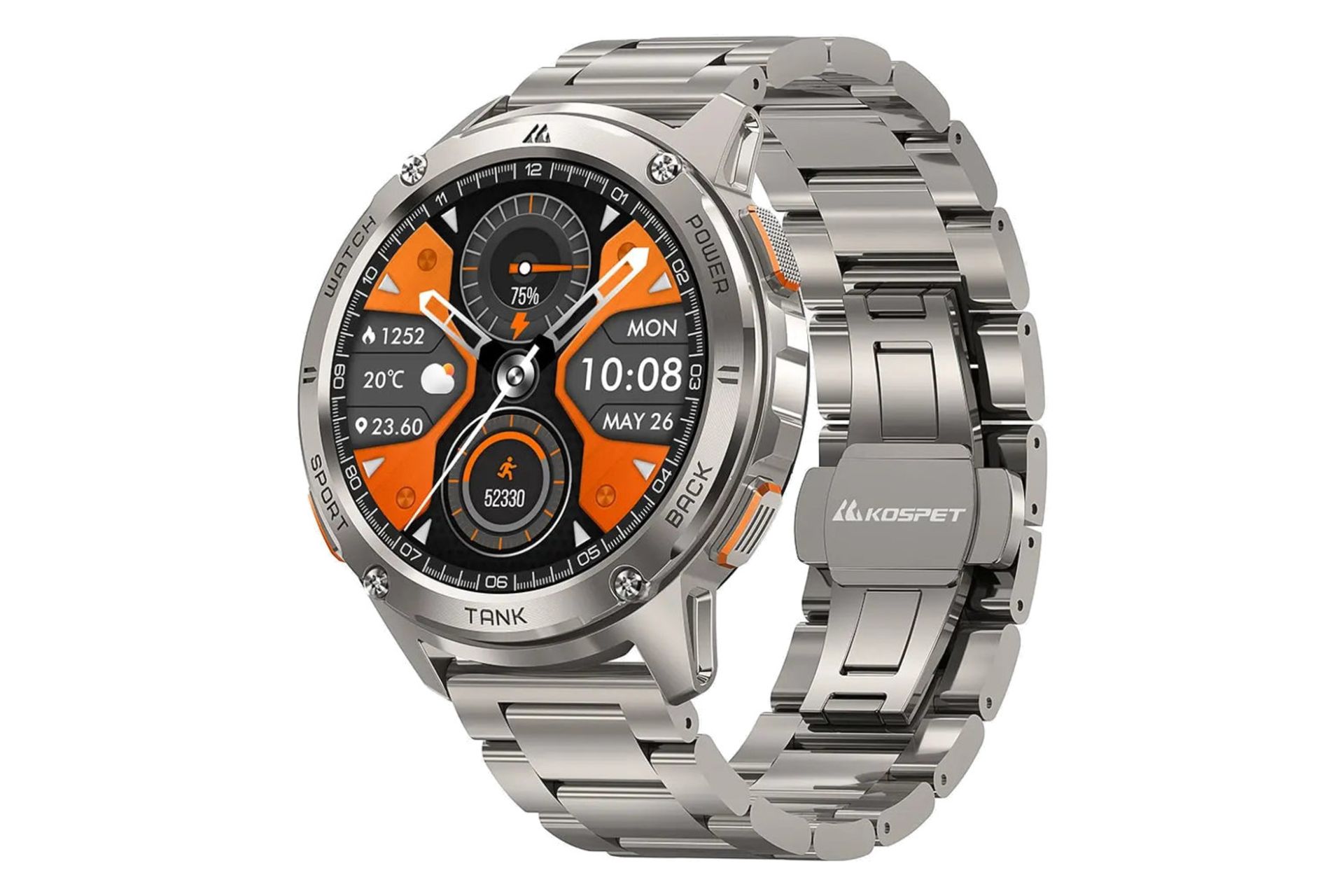 ساعت هوشمند کازپت KOSPET Tank T3 نقره ای با بند فلزی