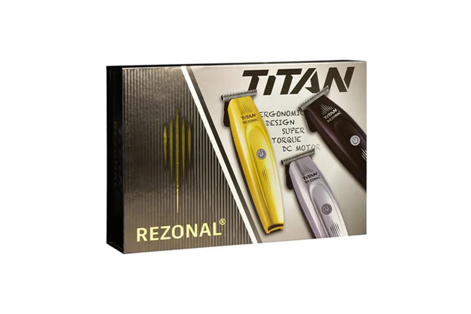 ماشین اصلاح رزونال REZONAL TITAN نمای جعبه و بسته بندی