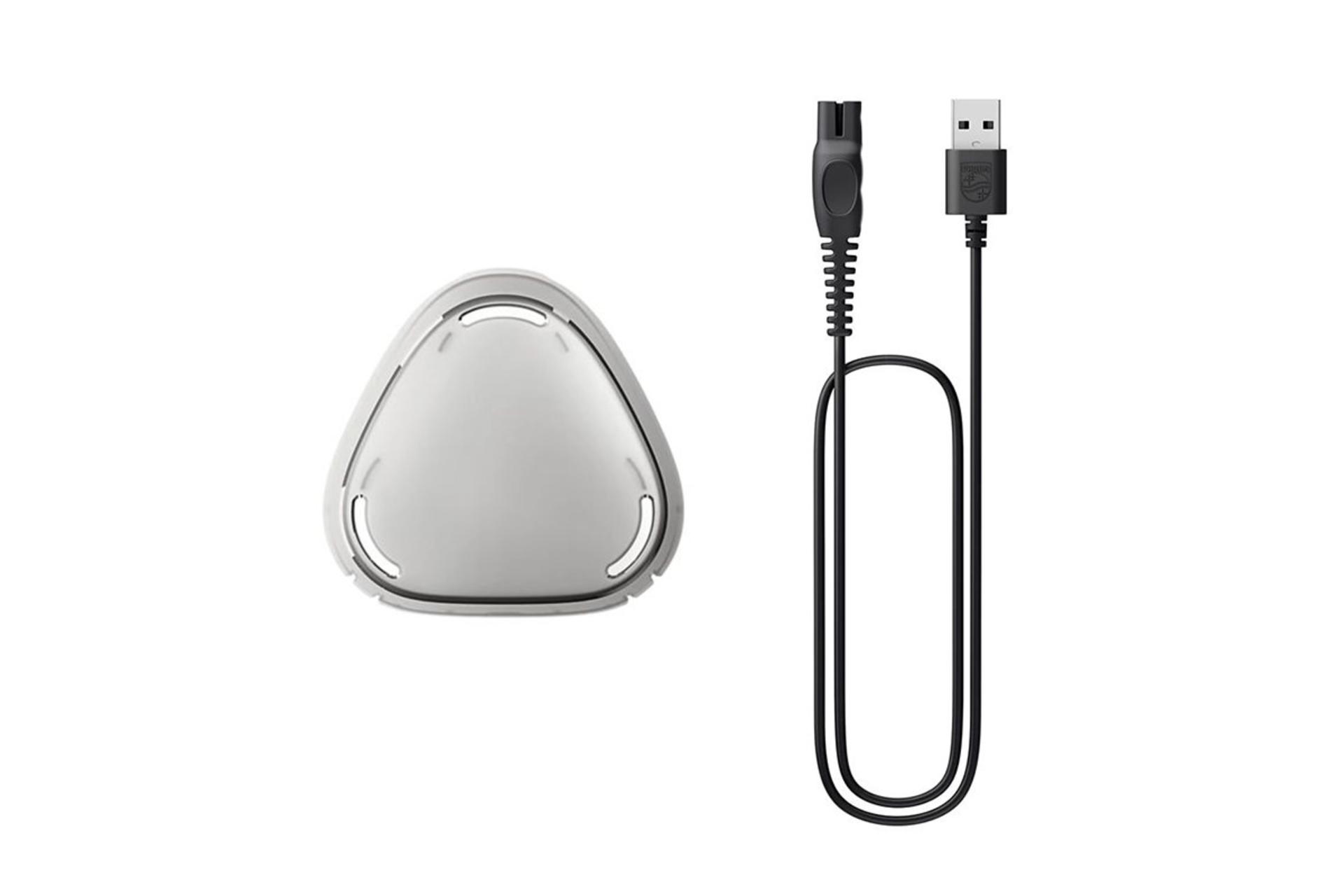 ماشین اصلاح فیلیپس Philips X3063 نمای پوشش محافظ تیغه و کابل USB