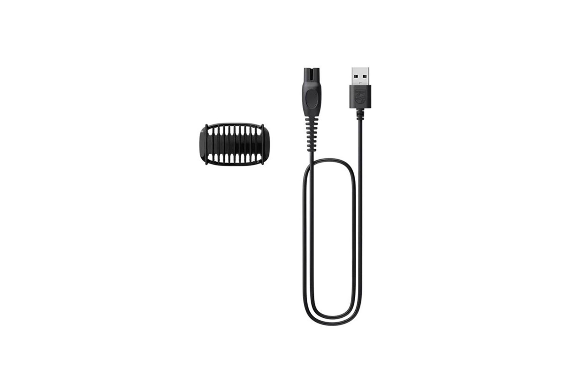 ماشین اصلاح فیلیپس Philips BG3017 نمای شانه و کابل USB