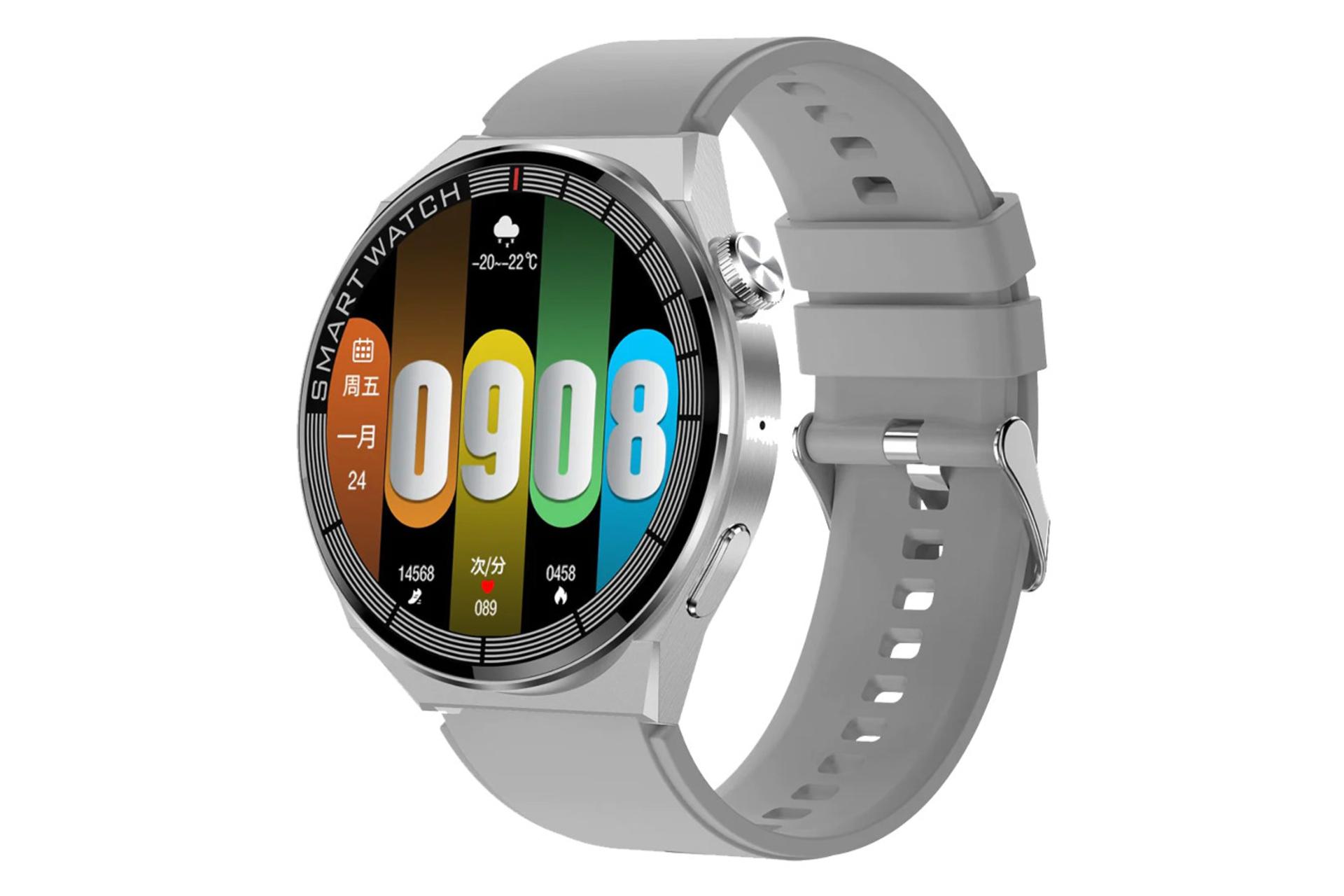 ساعت هوشمند تلزیل Telzeal T-Fly نقره ای با بند سیلیکونی