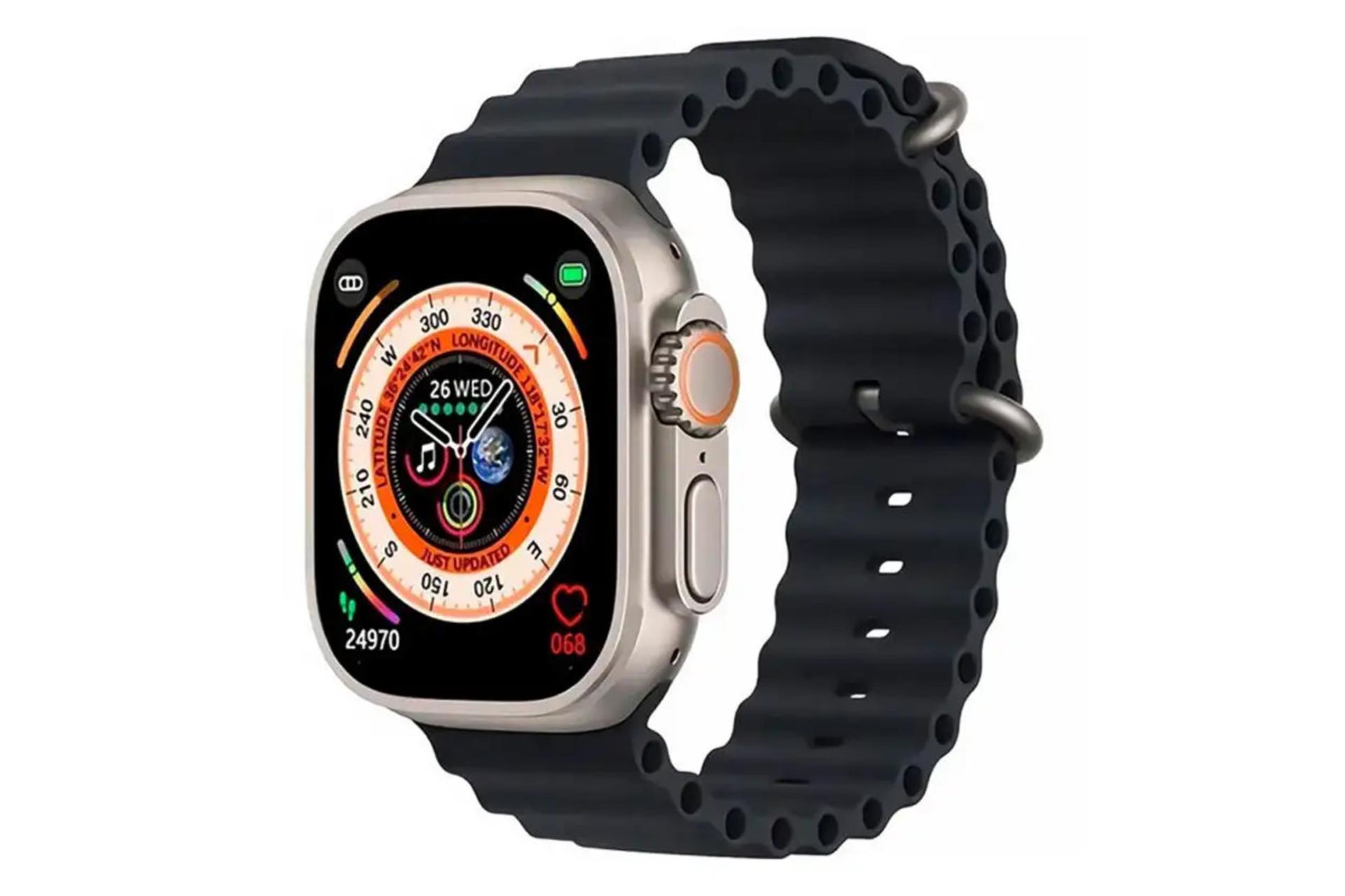 ساعت هوشمند بلولری Blulory Glifo Ultra Pro نقره ای با بند مشکی