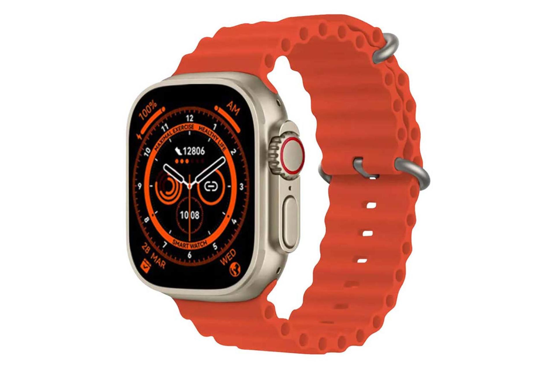 ساعت هوشمند بلولری Blulory Glifo Ultra Pro نقره ای با بند نارنجی