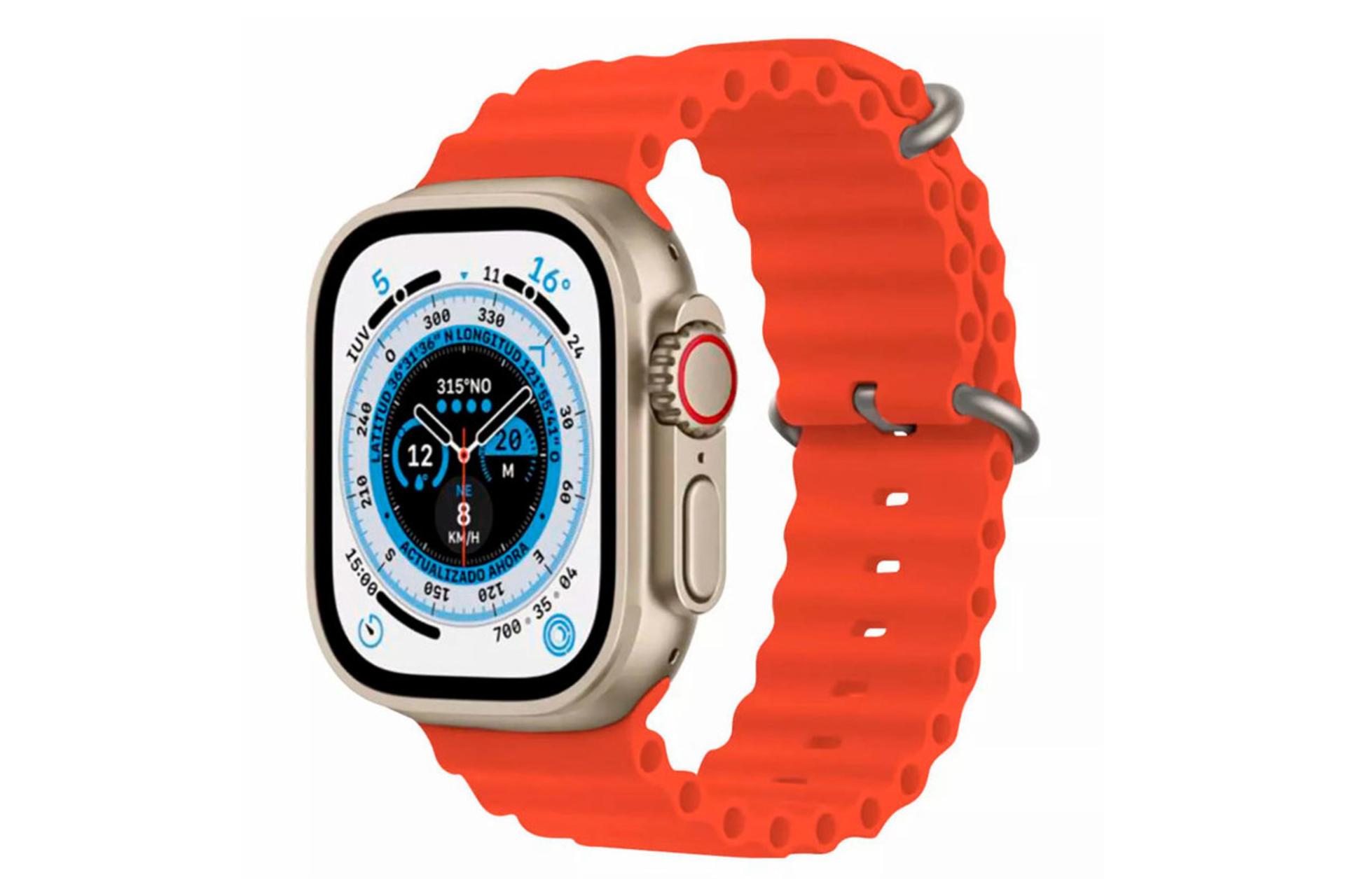 ساعت هوشمند بلولری Blulory Glifo 8 Ultra با بند نارنجی