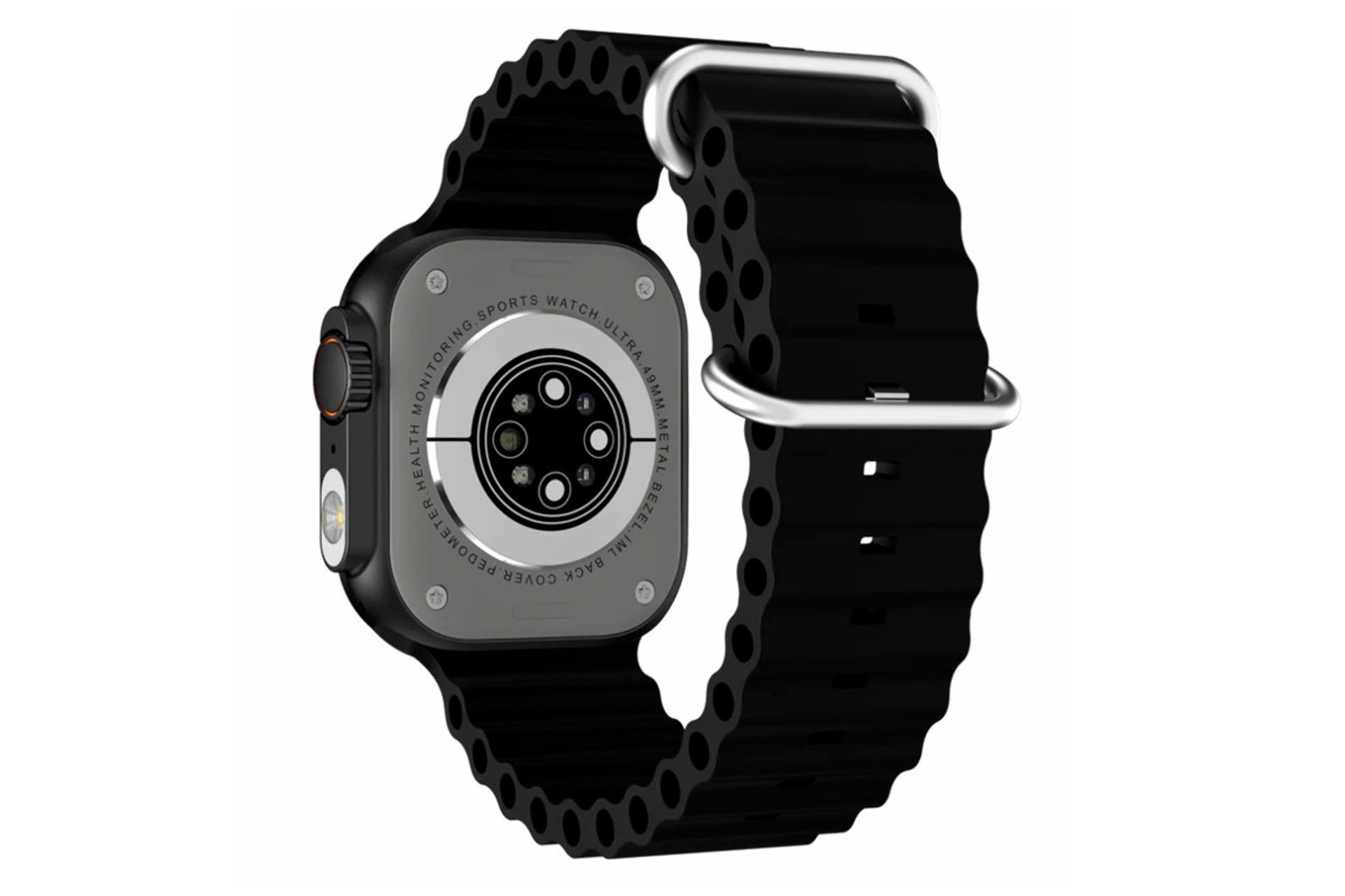 پشت ساعت هوشمند بلولری Blulory Glifo 8 Light Ultra با بند مشکی