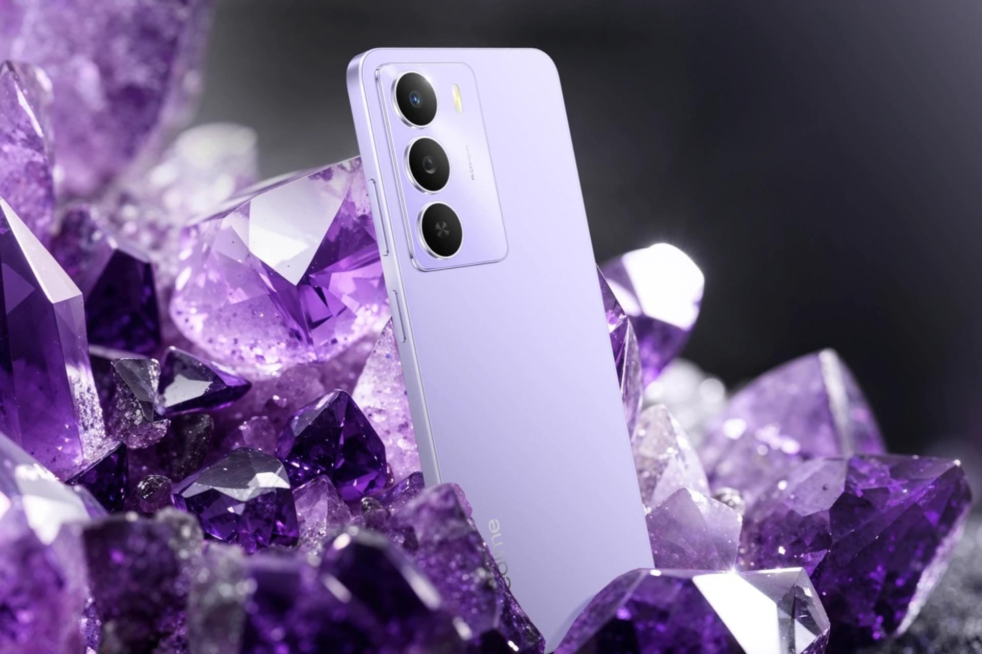 پنل پشت و چینش دوربین گوشی موبایل ریلمی Narzo 80 لایت ارغوانی / Realme Narzo 80 Lite