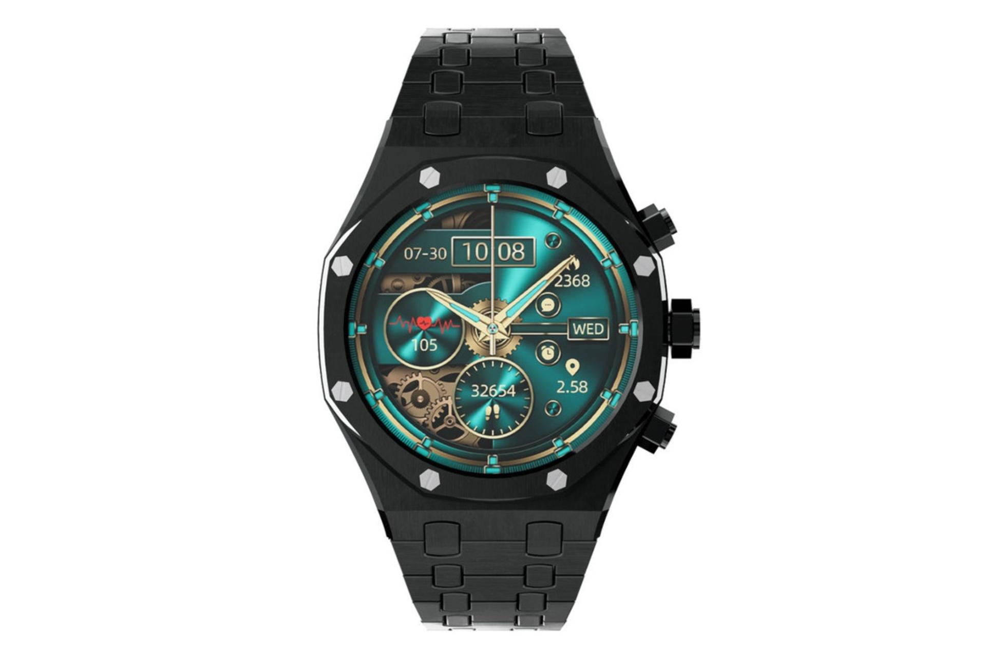 ساعت هوشمند پرودو Porodo CristalloAP مشکی از نمای روبرو