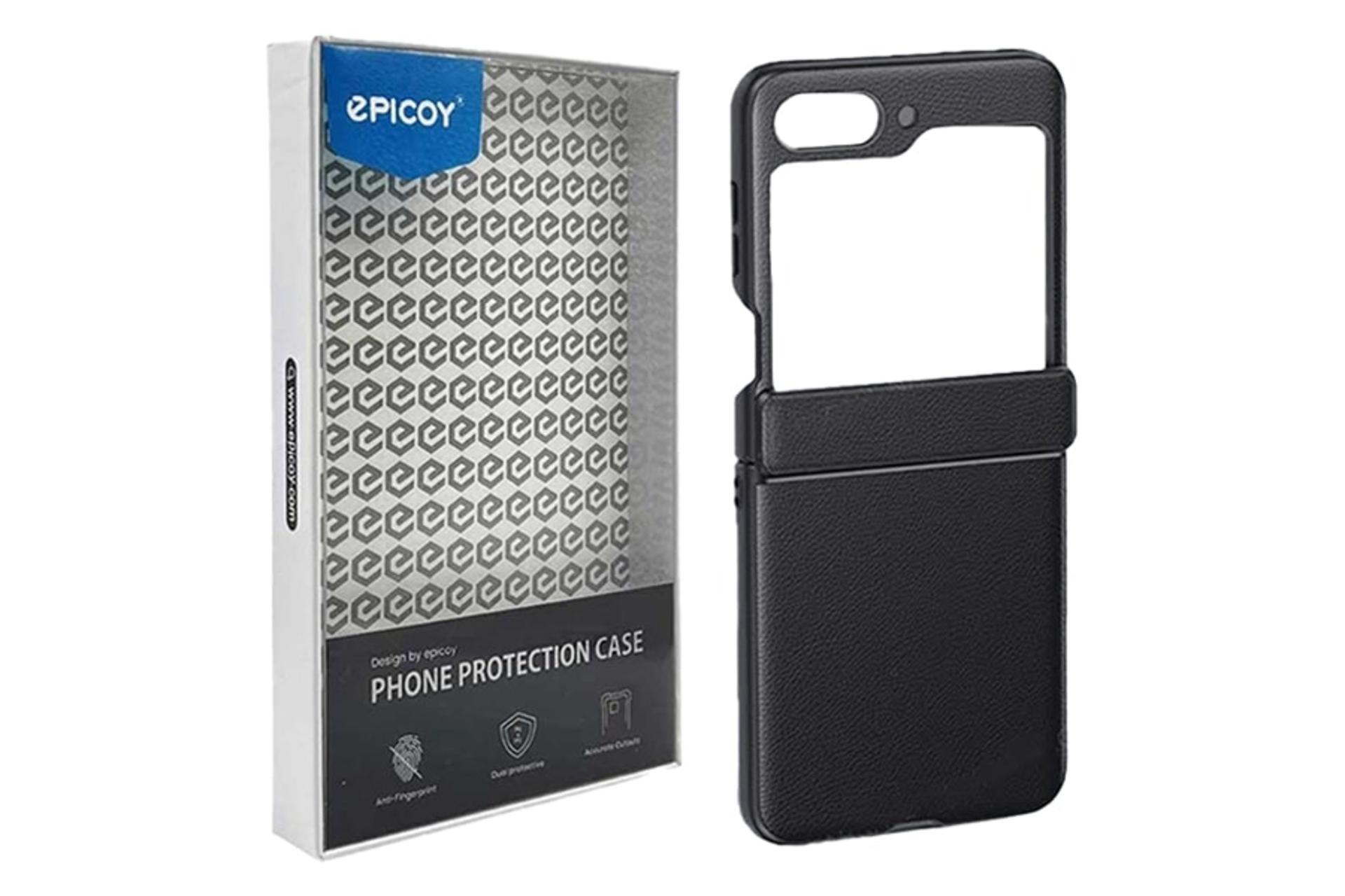 جعبه و نمای پنل پشت قاب گوشی اپیکوی مدل Leather مناسب سامسونگ Galaxy Z Flip6