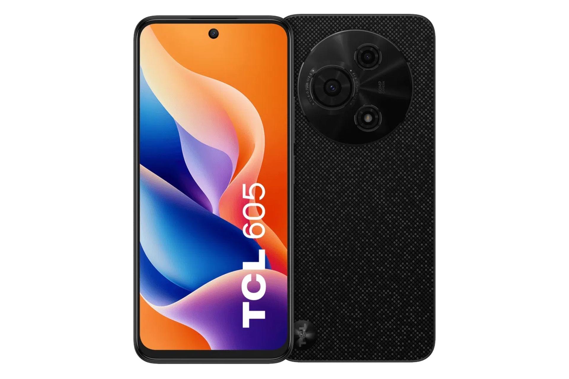 پنل جلو و پشت گوشی موبابل تی سی ال TCL 605 مشکی طرح دار