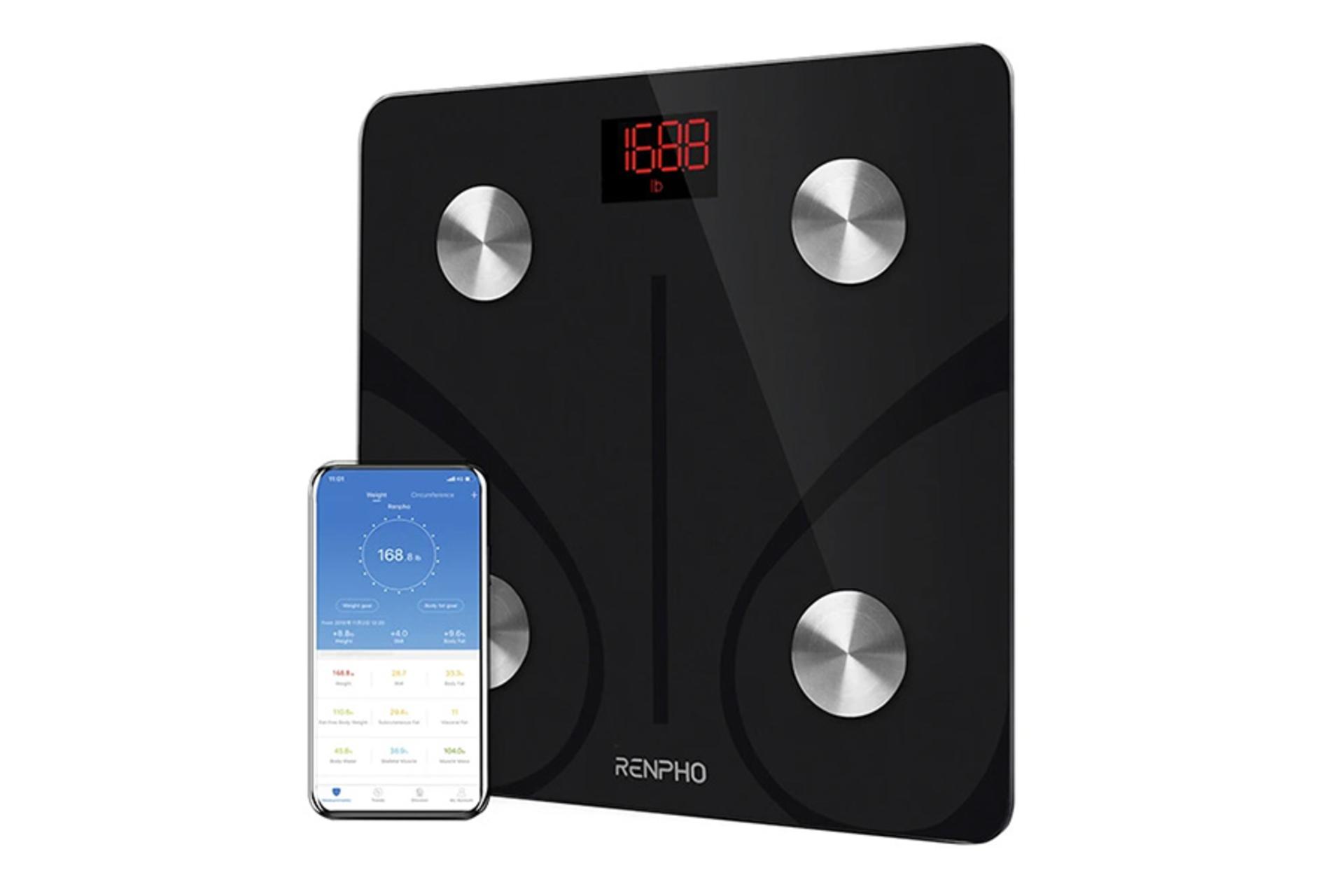 نمای کناری ترازوی وزن کشی رنفو Renpho ES-CS20M-BK