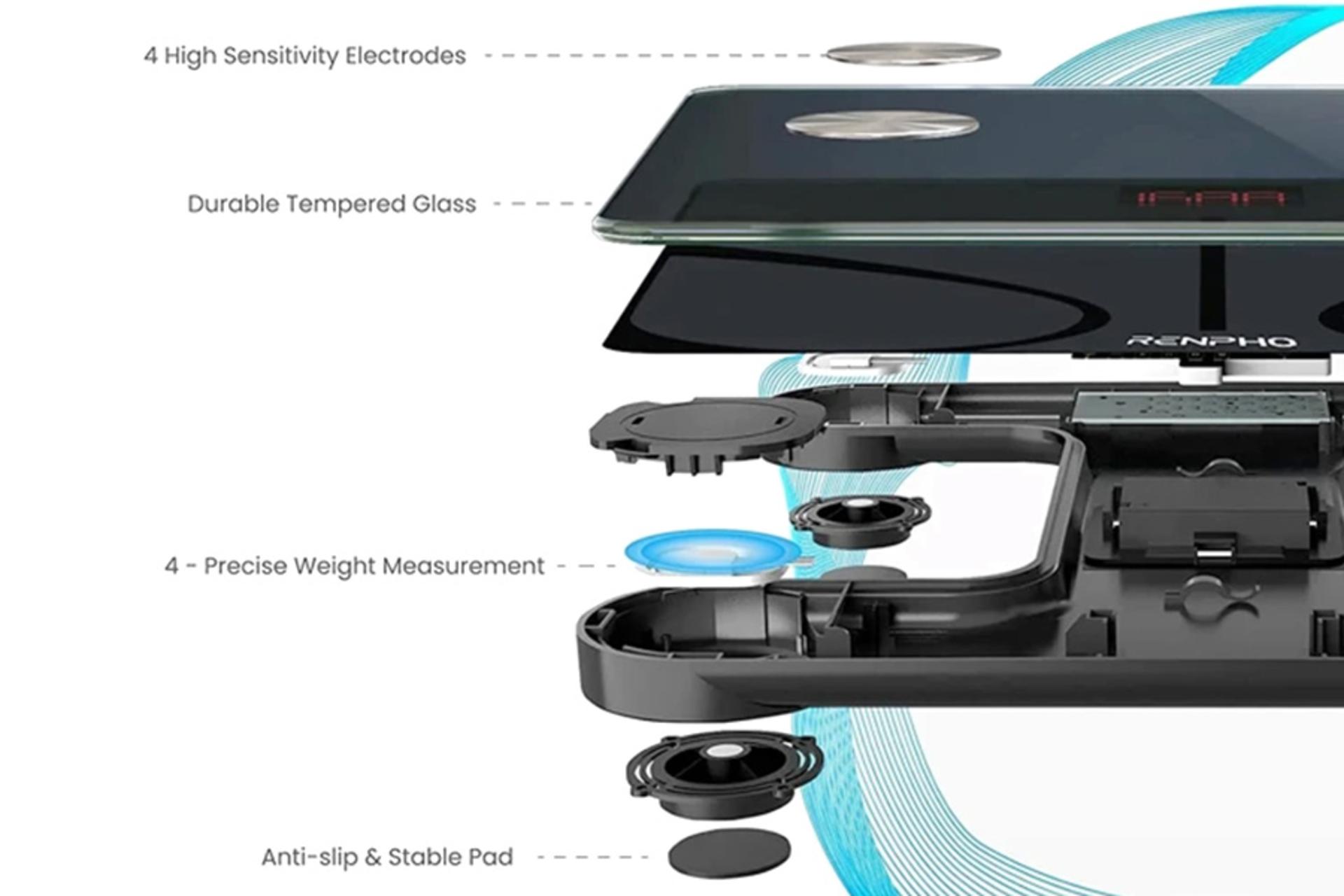 نمای داخلی ترازوی وزن کشی رنفو Renpho ES-CS20M-BK