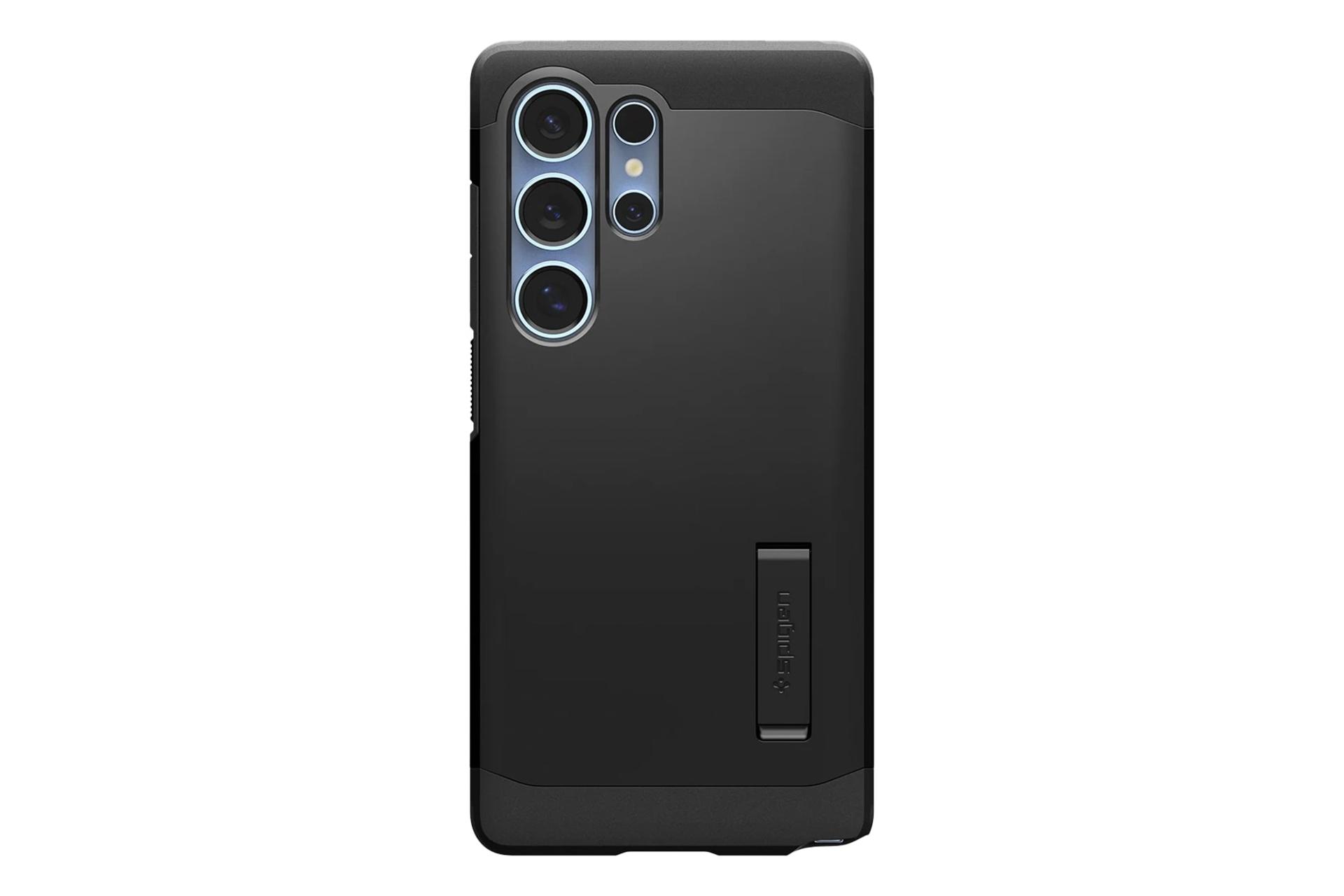 مرجع متخصصين ايران نماي پنل پشت قاب موبايل اسپيگن مدل Tough Armor AI MagFit مناسب سامسونگ Galaxy S25 Ultra رنگ مشكي