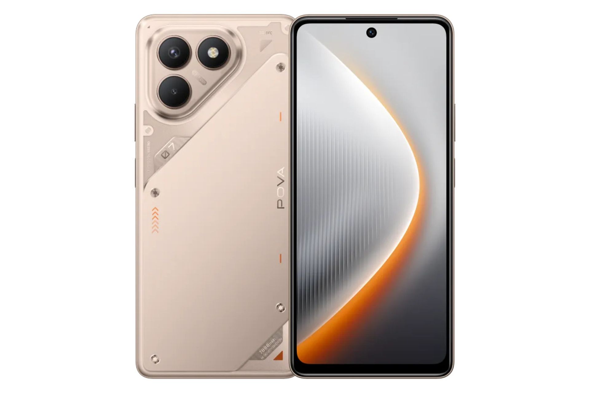 پنل جلو و پشت گوشی موبایل تکنو Tecno Pova 7 تیتانیوم