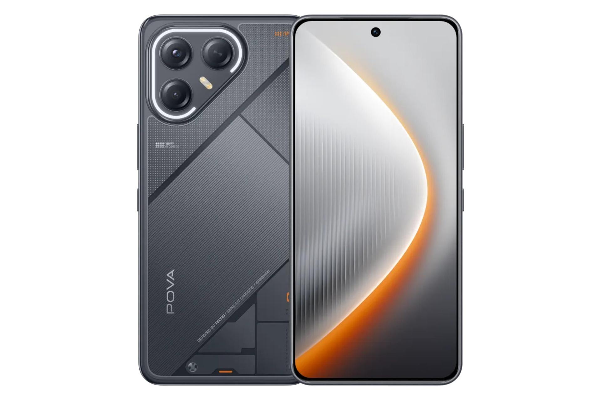 پنل جلو و پشت گوشی موبایل Pova 7 اولترا تکنو مشکی / Tecno Pova 7 Ultra