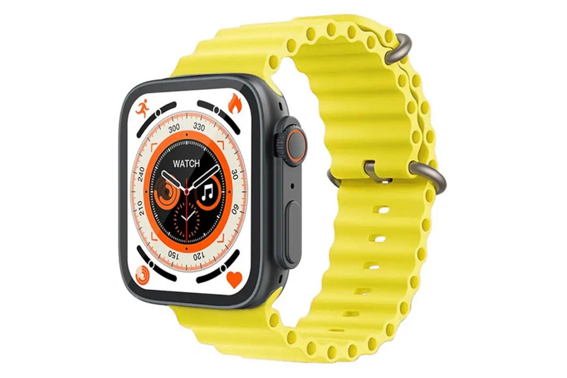 ساعت هوشمند فرست پلاس First Plus FP8 Ultra مشکی با بند زرد