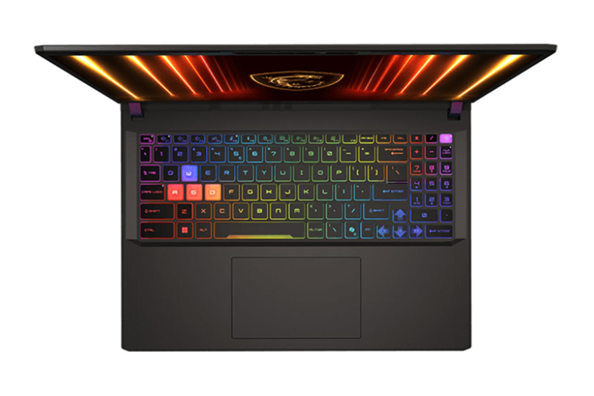 مرجع متخصصين ايران لپ تاپ ام اس آي MSI Vector 16 HX AI A2XW نماي بالا و كيبورد