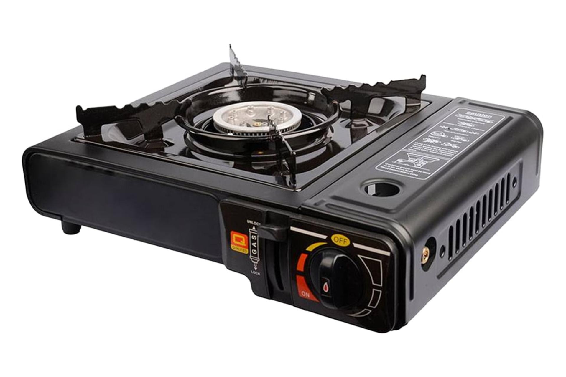 نمای نیمرخ اجاق سفری مدل AS22 با نمایش محل نصب کپسول گاز