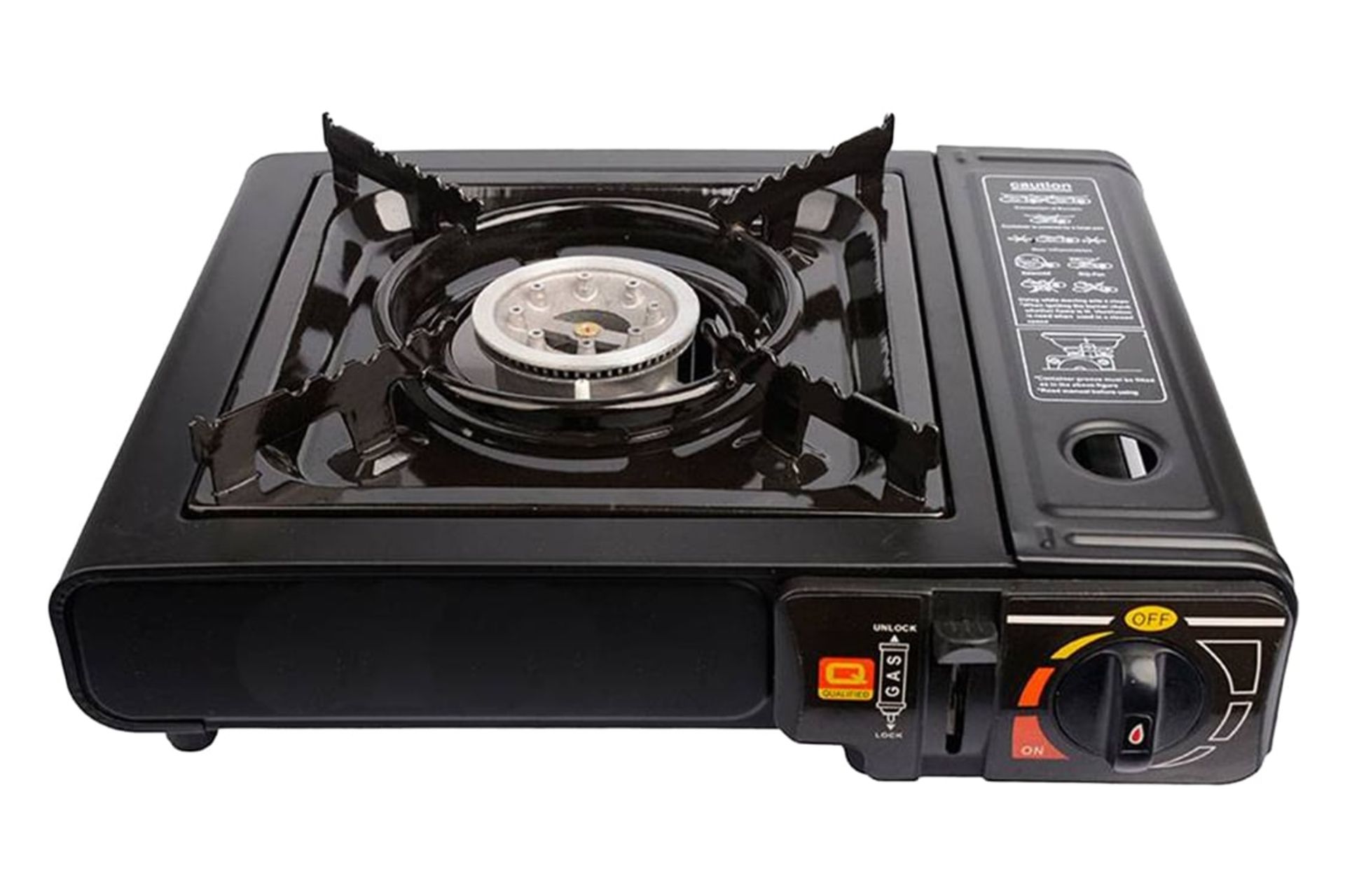 نمای جلوی اجاق سفری مدل AS22 با نمایش شعله پخش‌کن