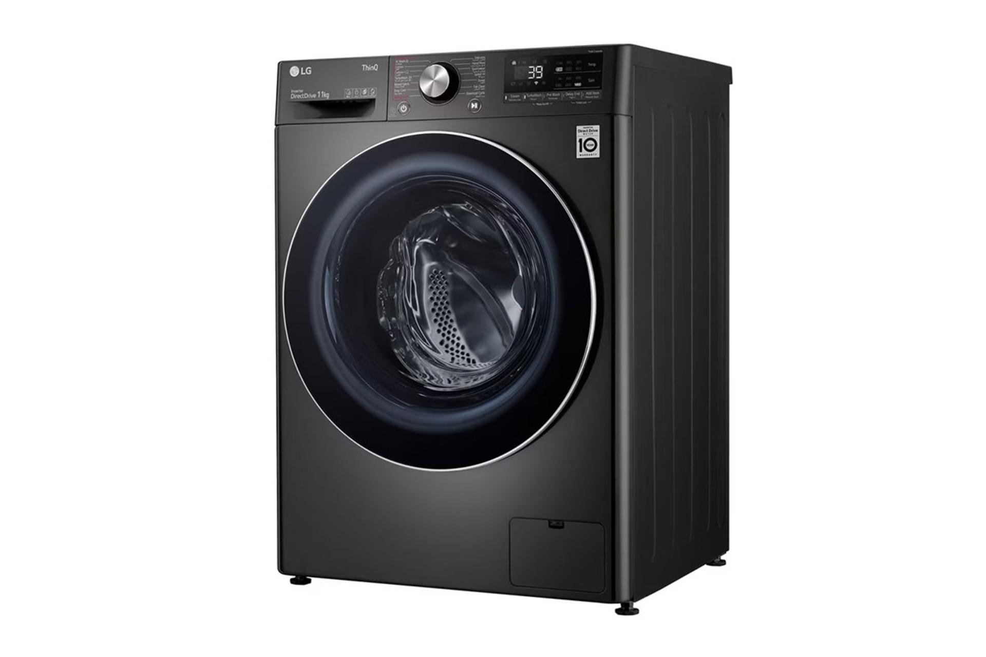 ماشین لباسشویی ال جی LG WR9011PBG نمای جلو و جانبی