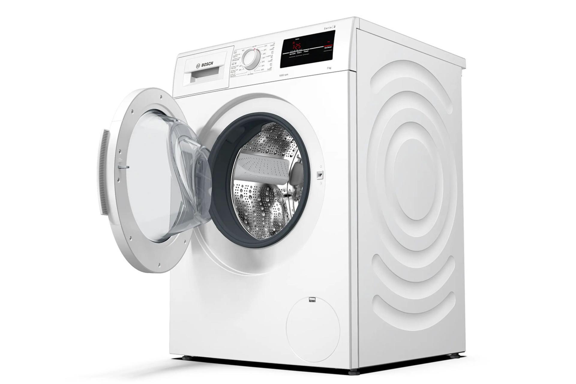 ماشین لباسشویی بوش Bosch WAJ20170GC نمای جلو و درب باز