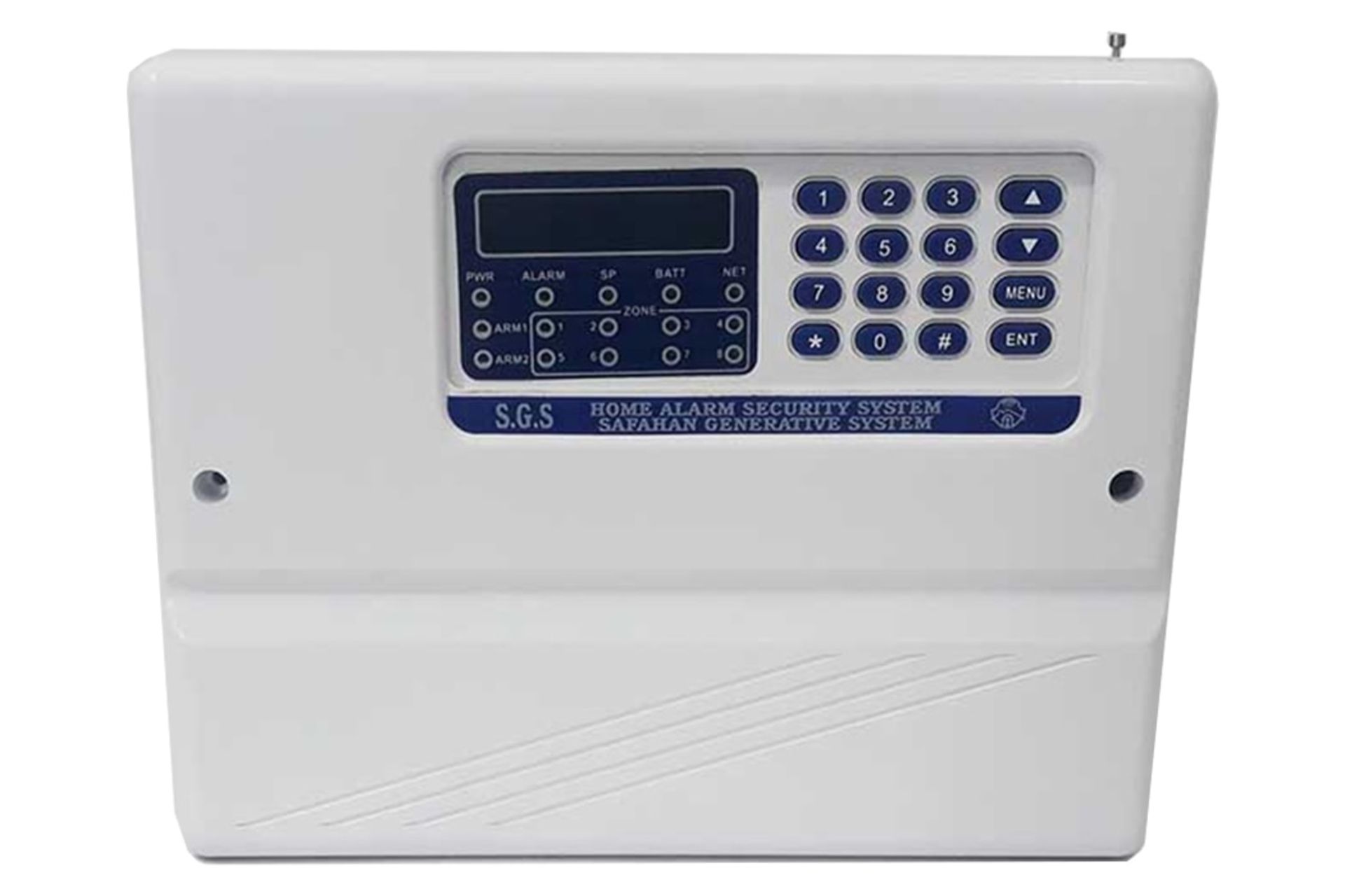 نمای جلوی دزدگیر اماکن صفاهان S.G.S با نمایش صفحه کلید و نمایشگر