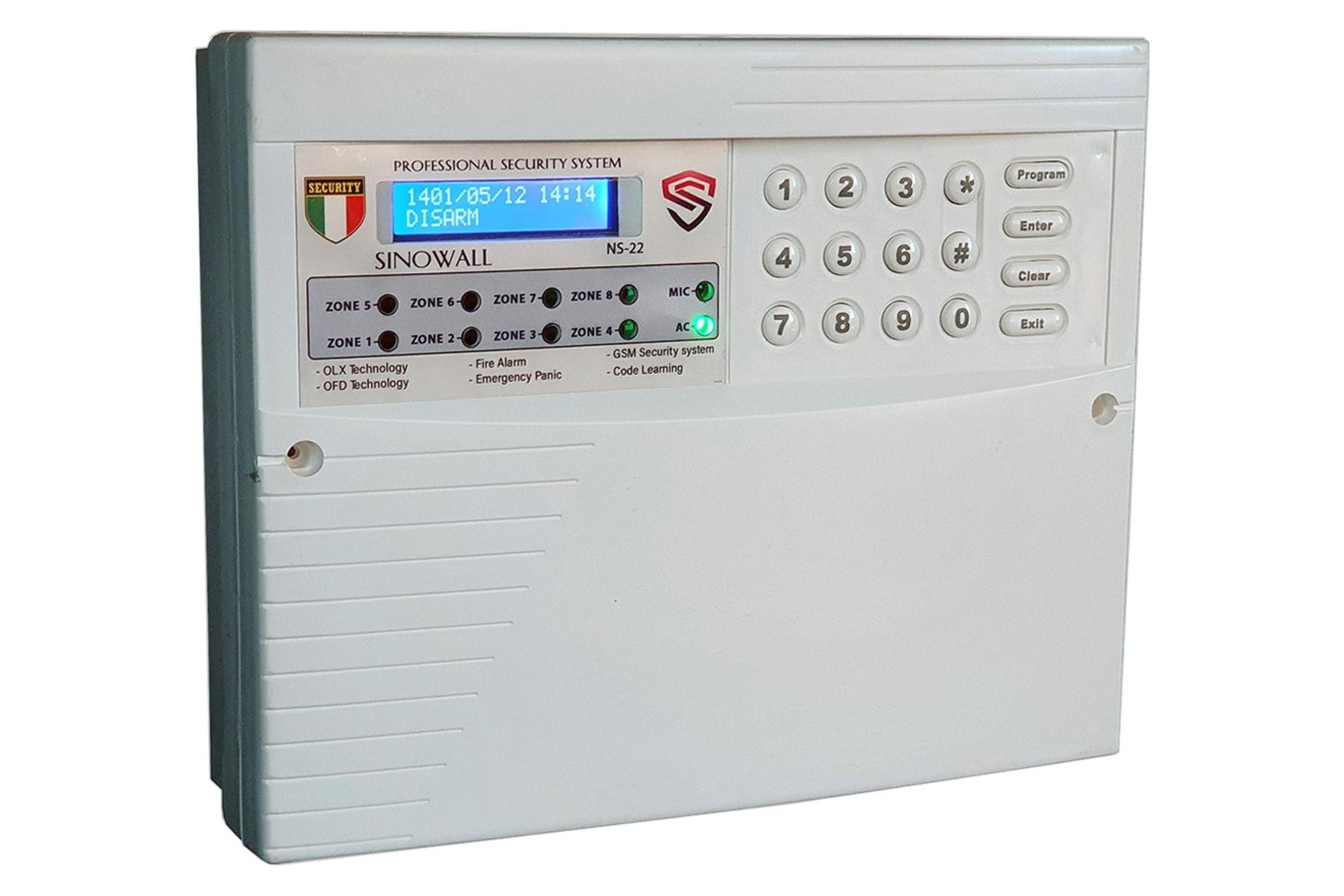 نمای نیمرخ دزدگیر اماکن سینووال NS22 با نمایش لبه سمت چپ