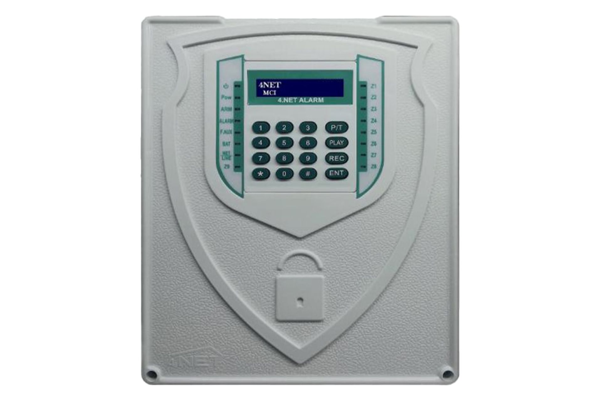 نمای جلوی دزدگیر اماکن فورنت B500 با نمایشگر روشن و صفحه کلید