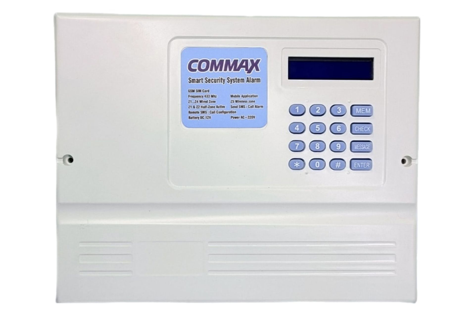 نمای جلوی دزدگیر اماکن کوماکس C340 با نمایش صفحه کلید و نمایشگر