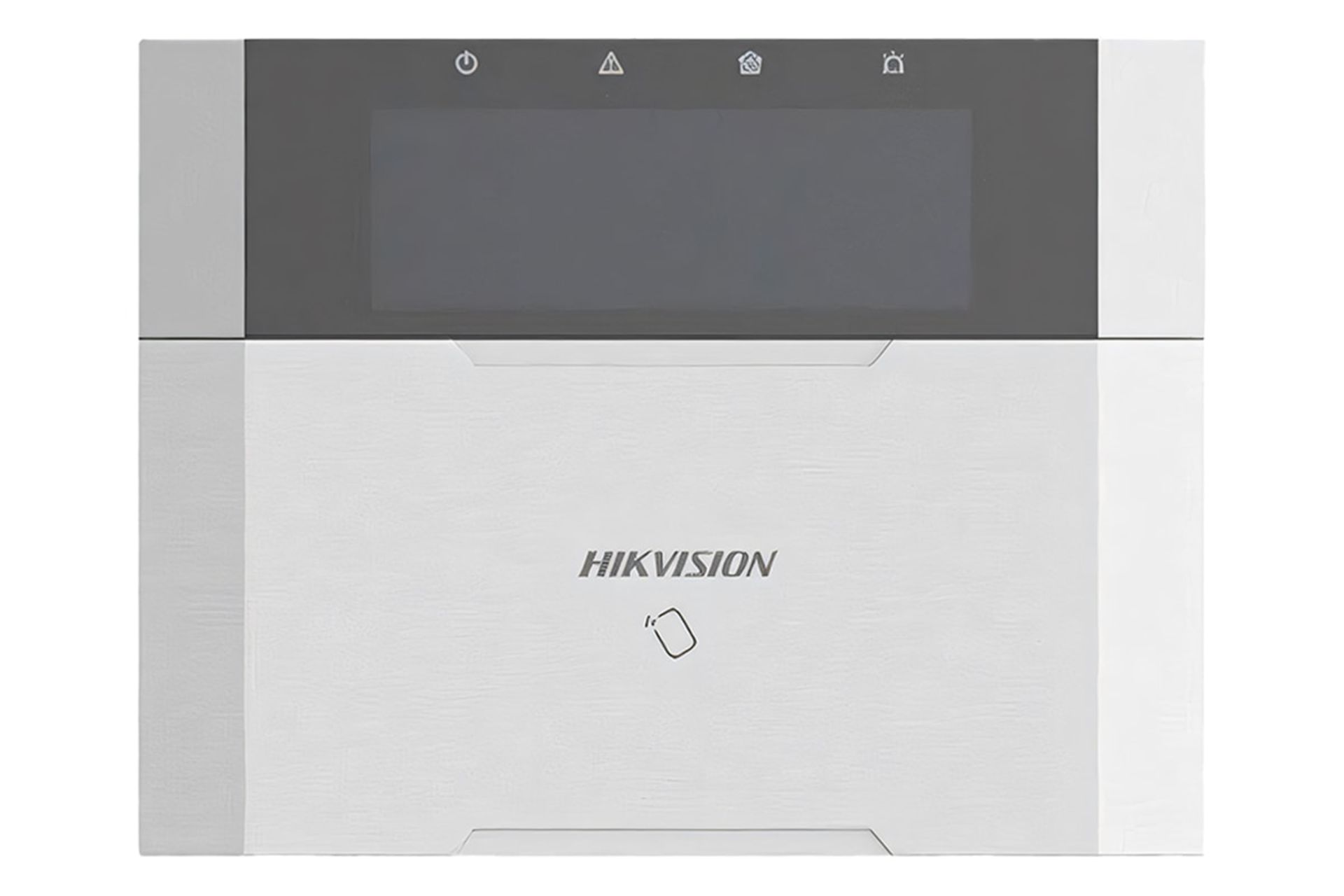 نمای پنل جلوی دزدگیر اماکن هایک ویژن DS-PHA64-Kit-WB با نمایش لوگو و نمایشگر