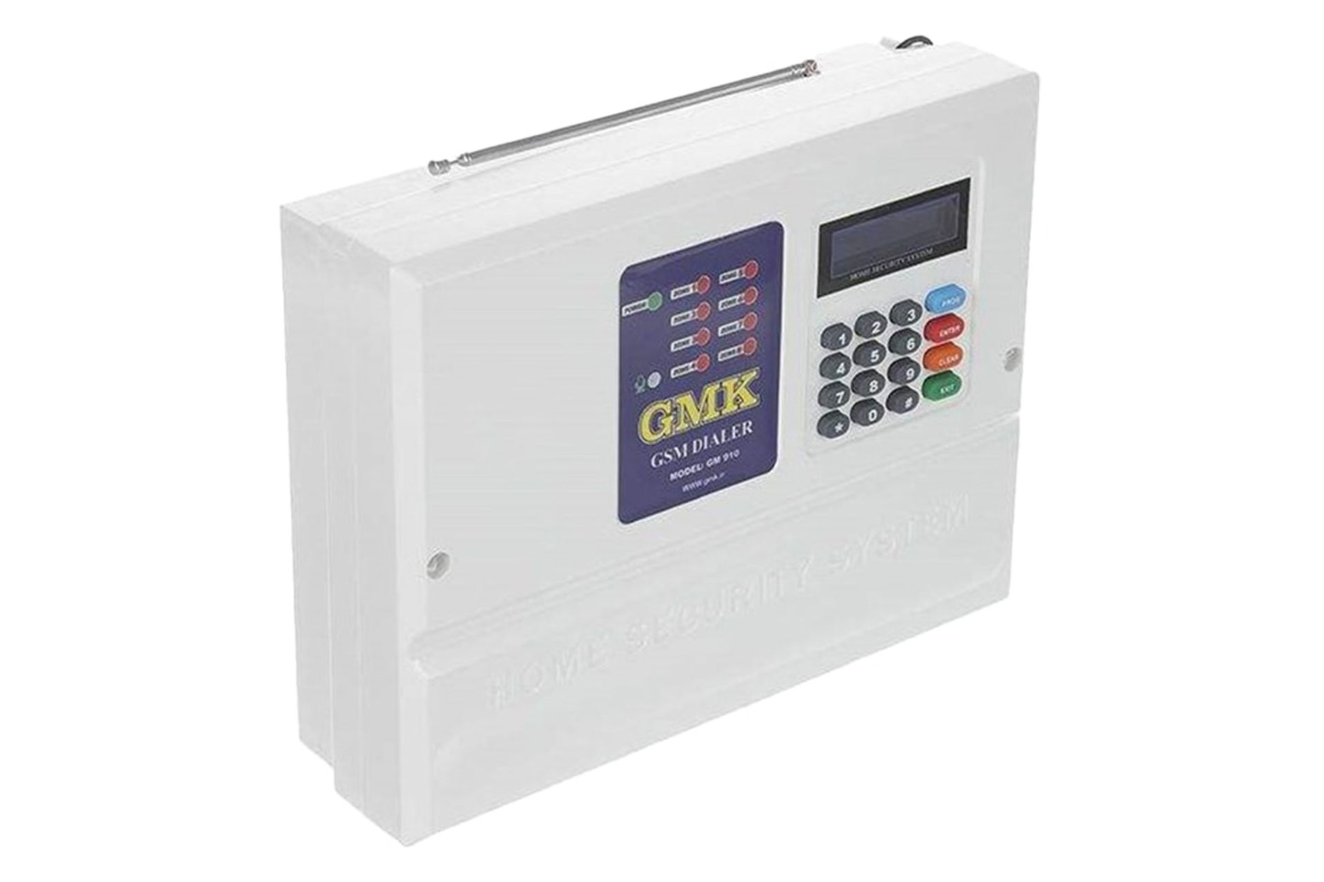 نمای نیمرخ دزدگیر اماکن جی ام کا S1 با نمایش صفحه کلید، نمایشگر و آنتن