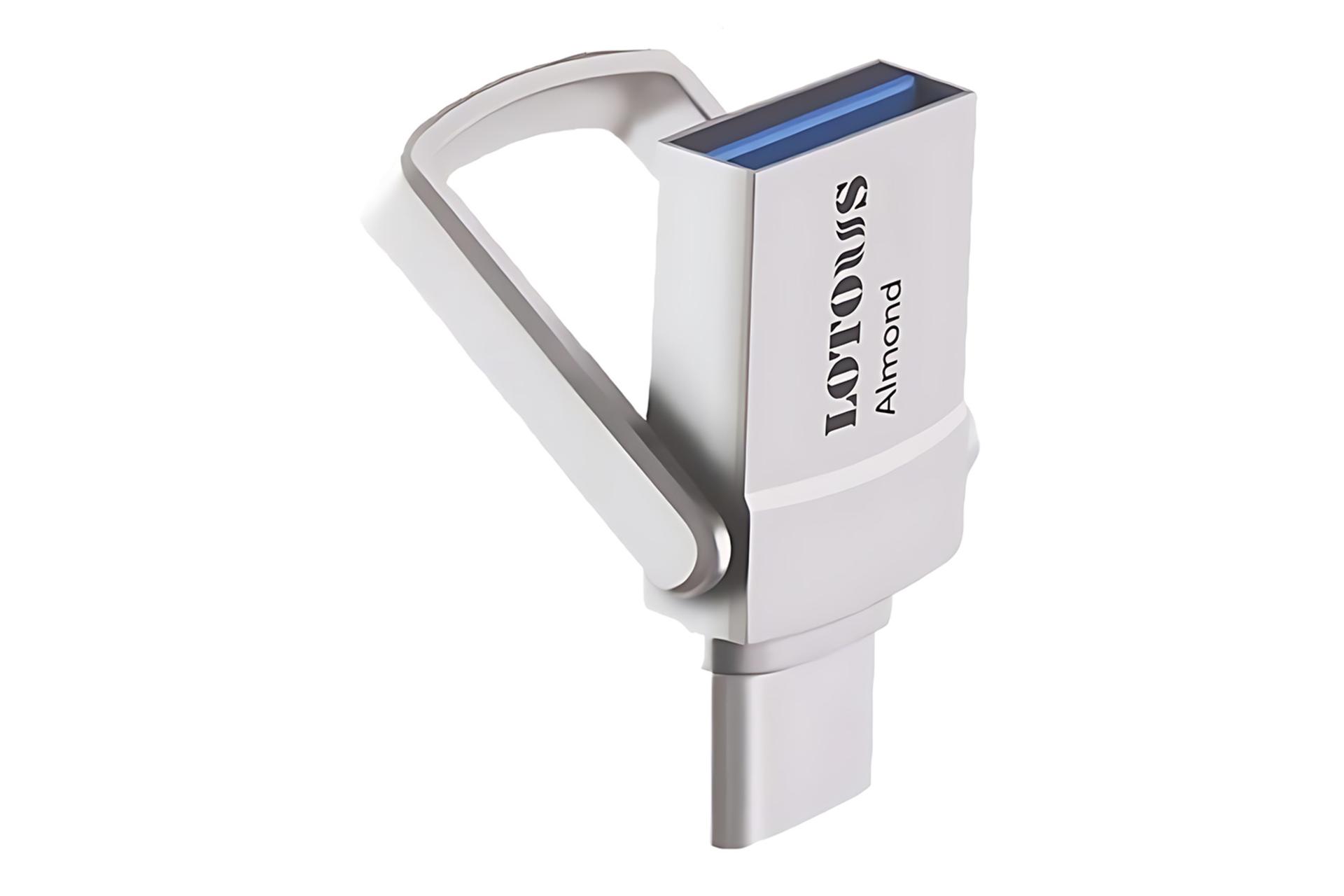 نمای کناری فلش مموری لوتوس Lotous Almond 32GB USB 3.2