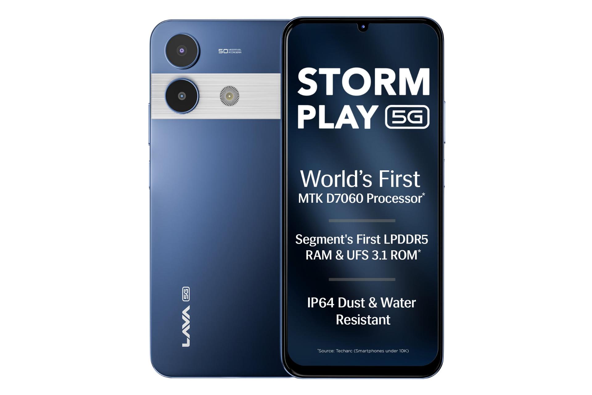 پنل جلو و پشت گوشی موبایل Storm پلی لاوا آبی / Lava Storm Play