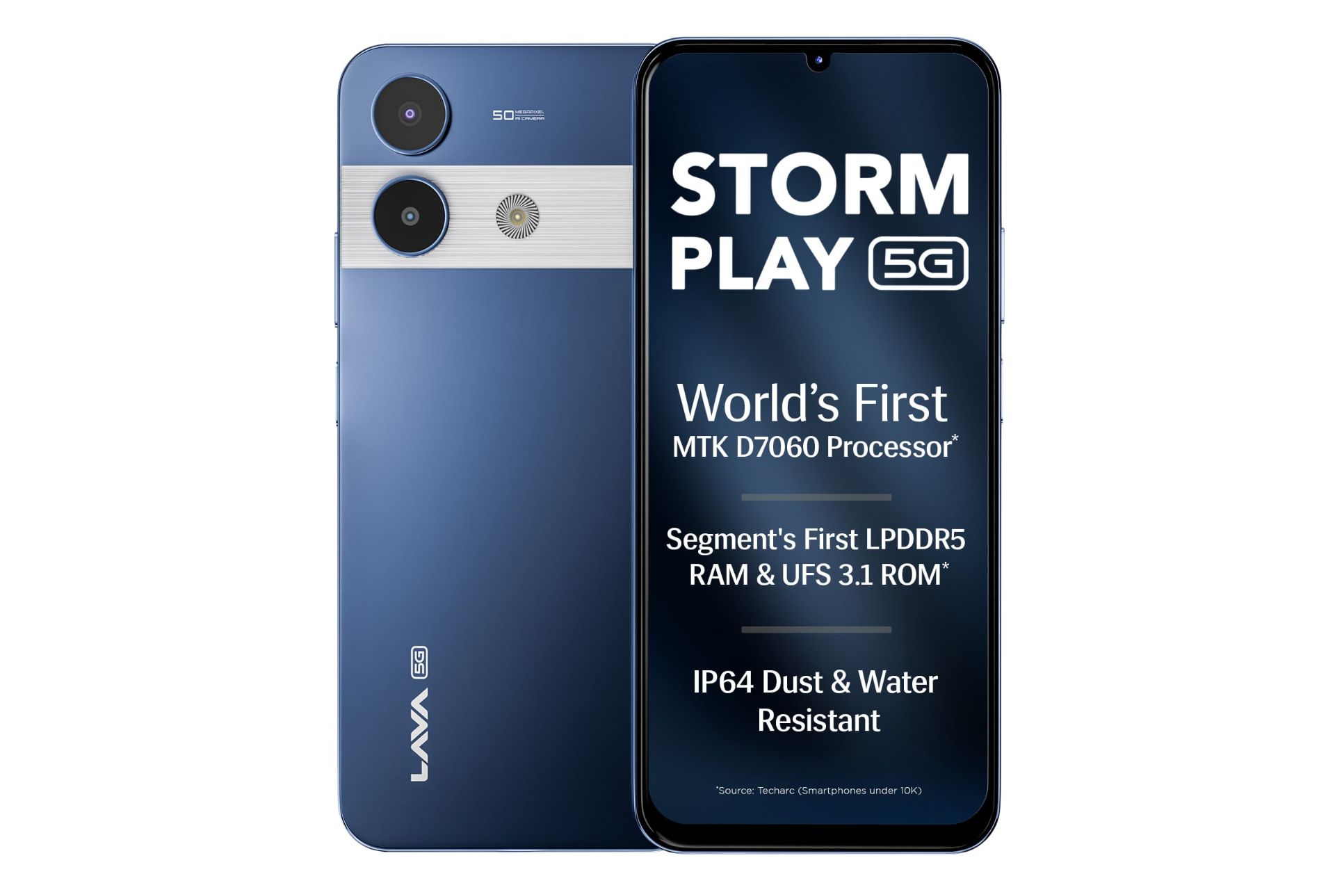 پنل جلو و پشت گوشی موبایل Storm پلی لاوا آبی / Lava Storm Play