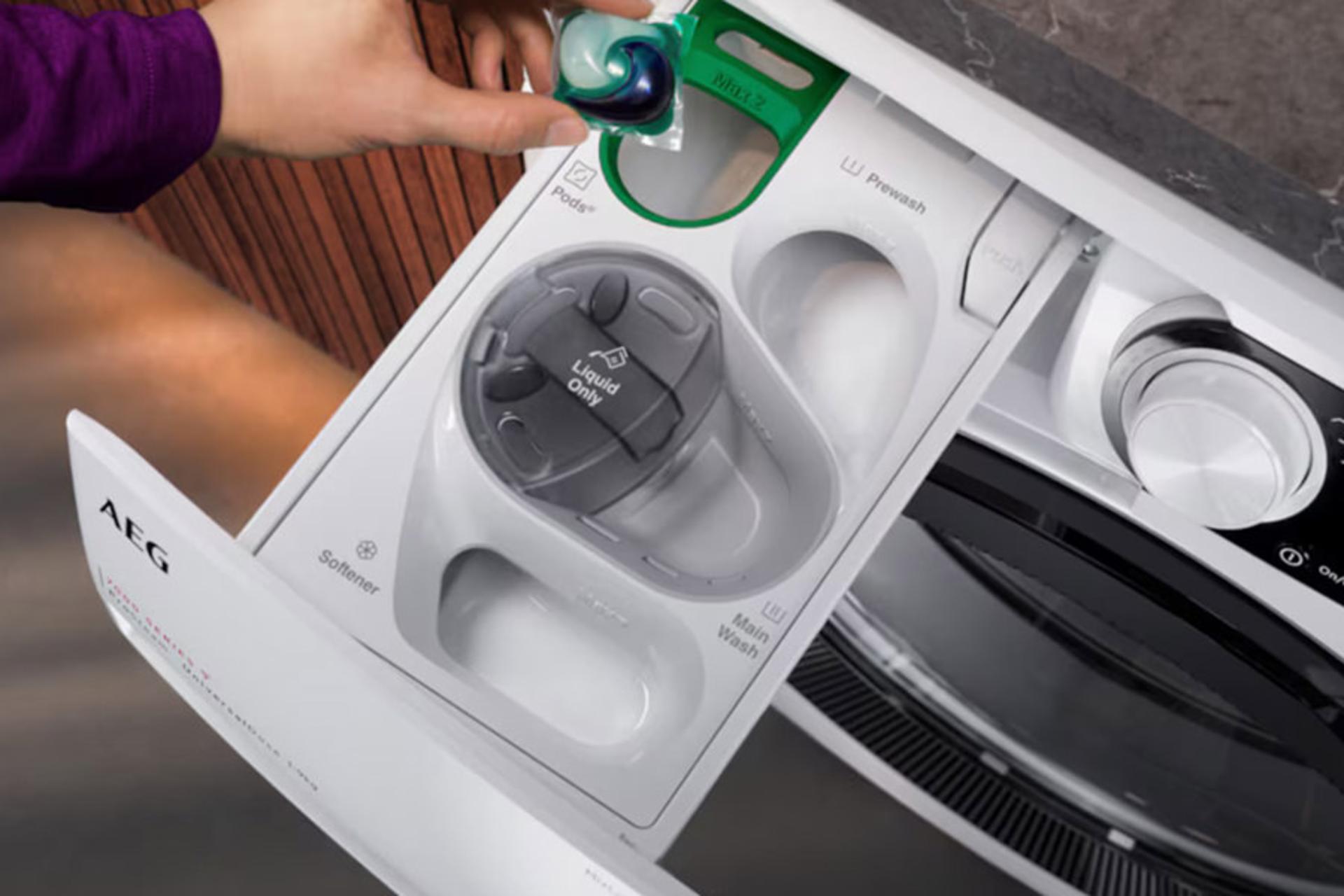 آ ا گ AEG LFR731611V نمای کشوی پودر و مایع