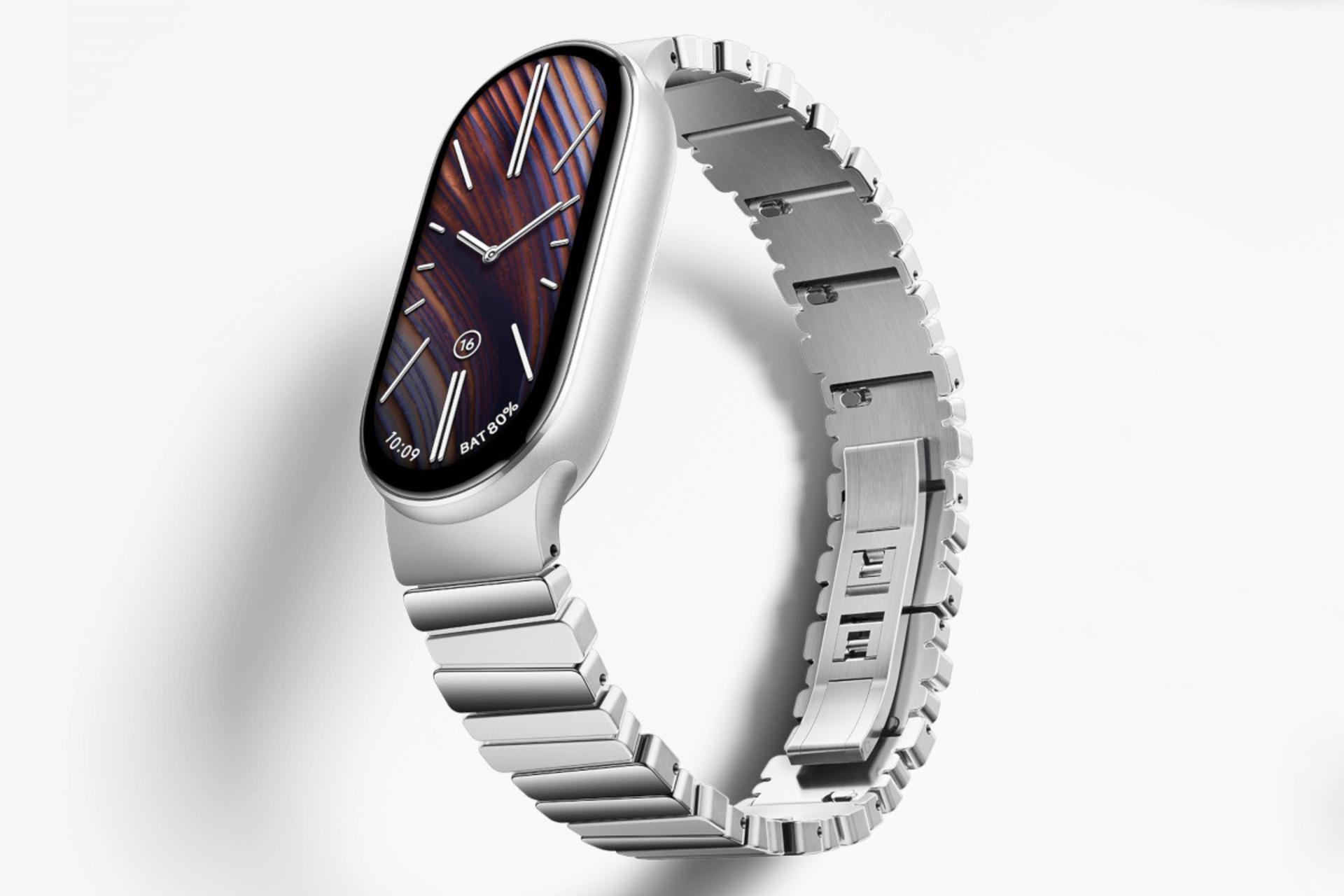 سمت راست ساعت هوشمند اسمارت بند 10 شیائومی نقره ای / Xiaomi Smart Band 10