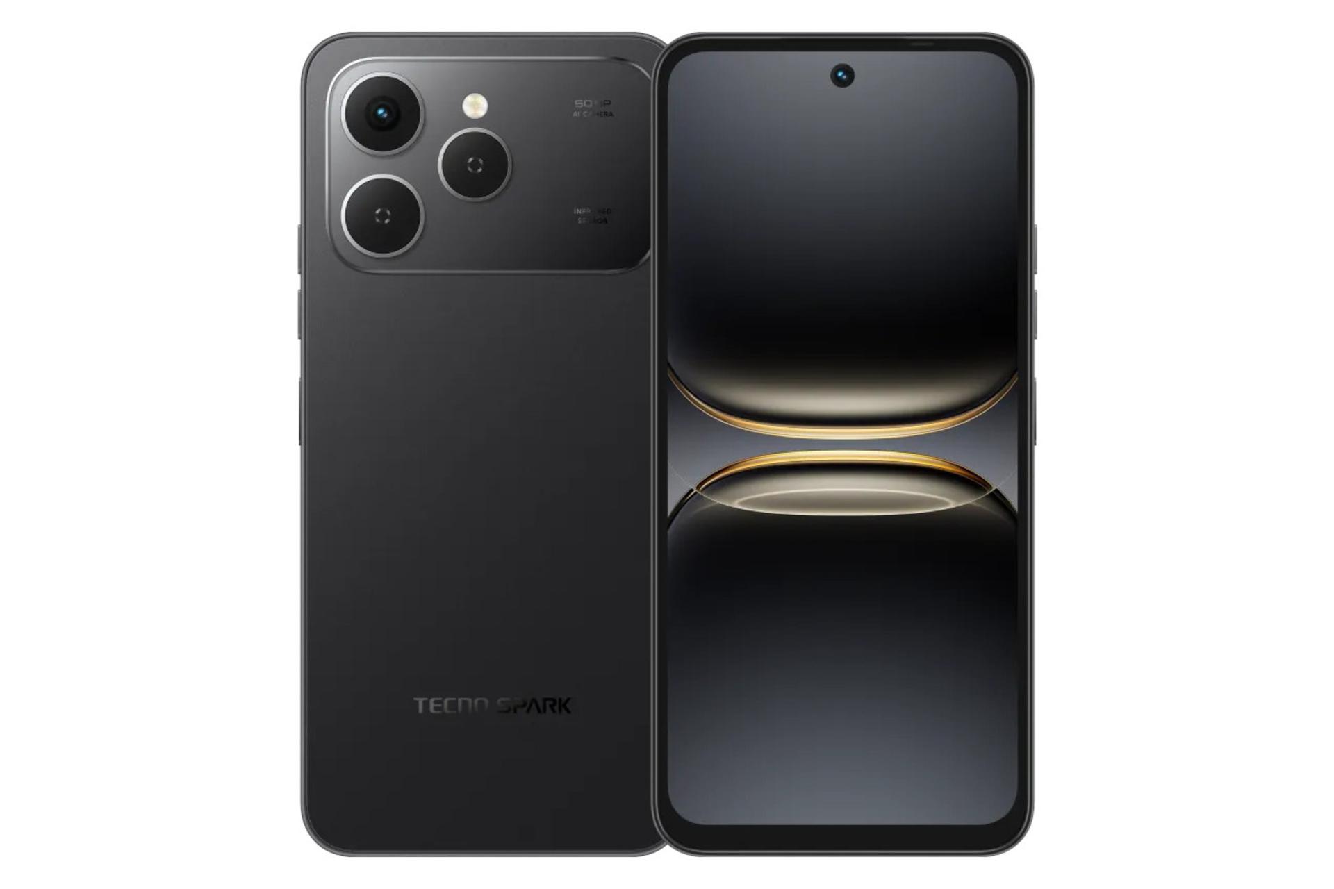 پنل جلو و پشت گوشی موبایل اسپارک 40 تکنو مشکی / Tecno Spark 40