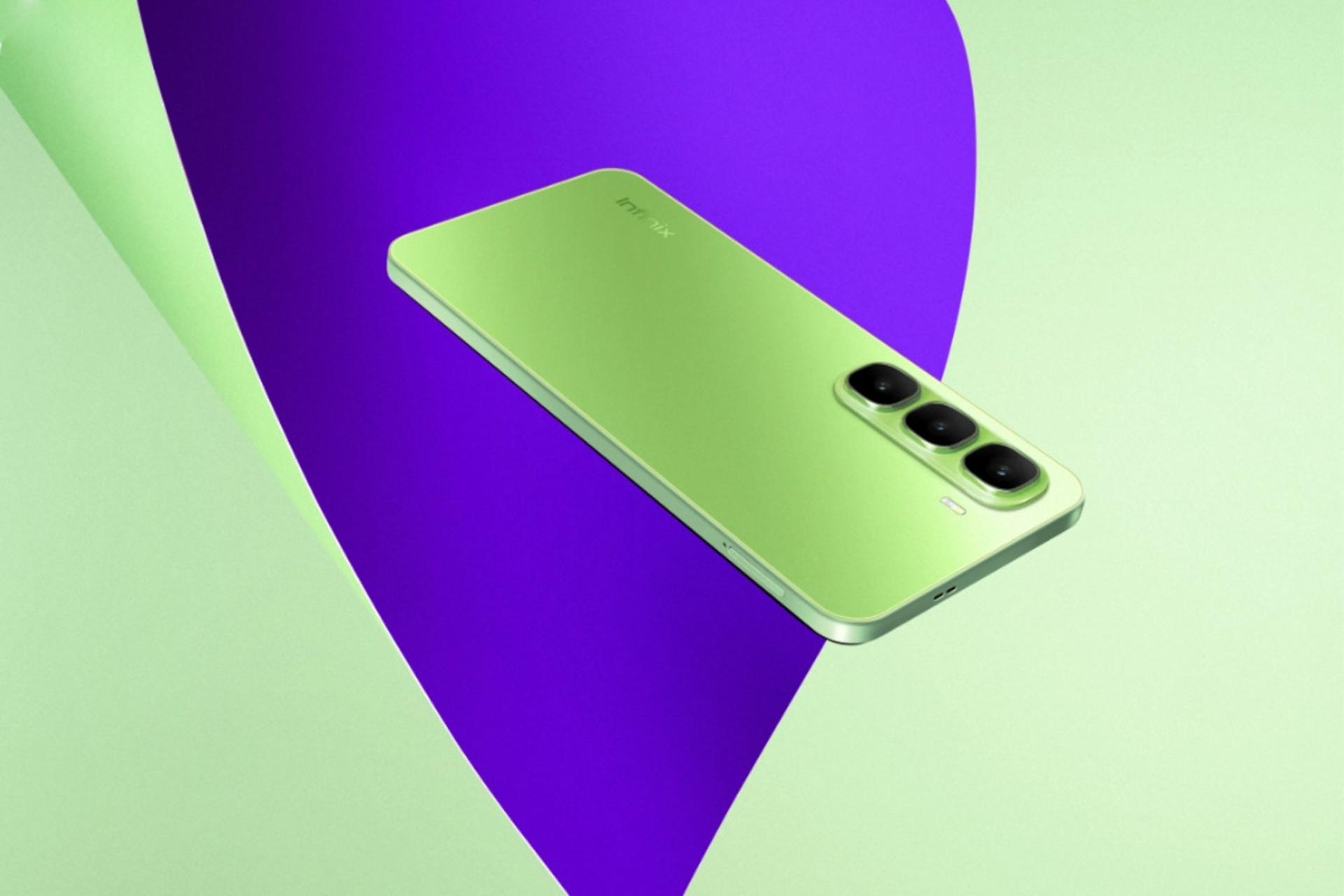 پنل پشت و چینش دوربین گوشی موبایل اینفینیکس Infinix Hot 60i سبز