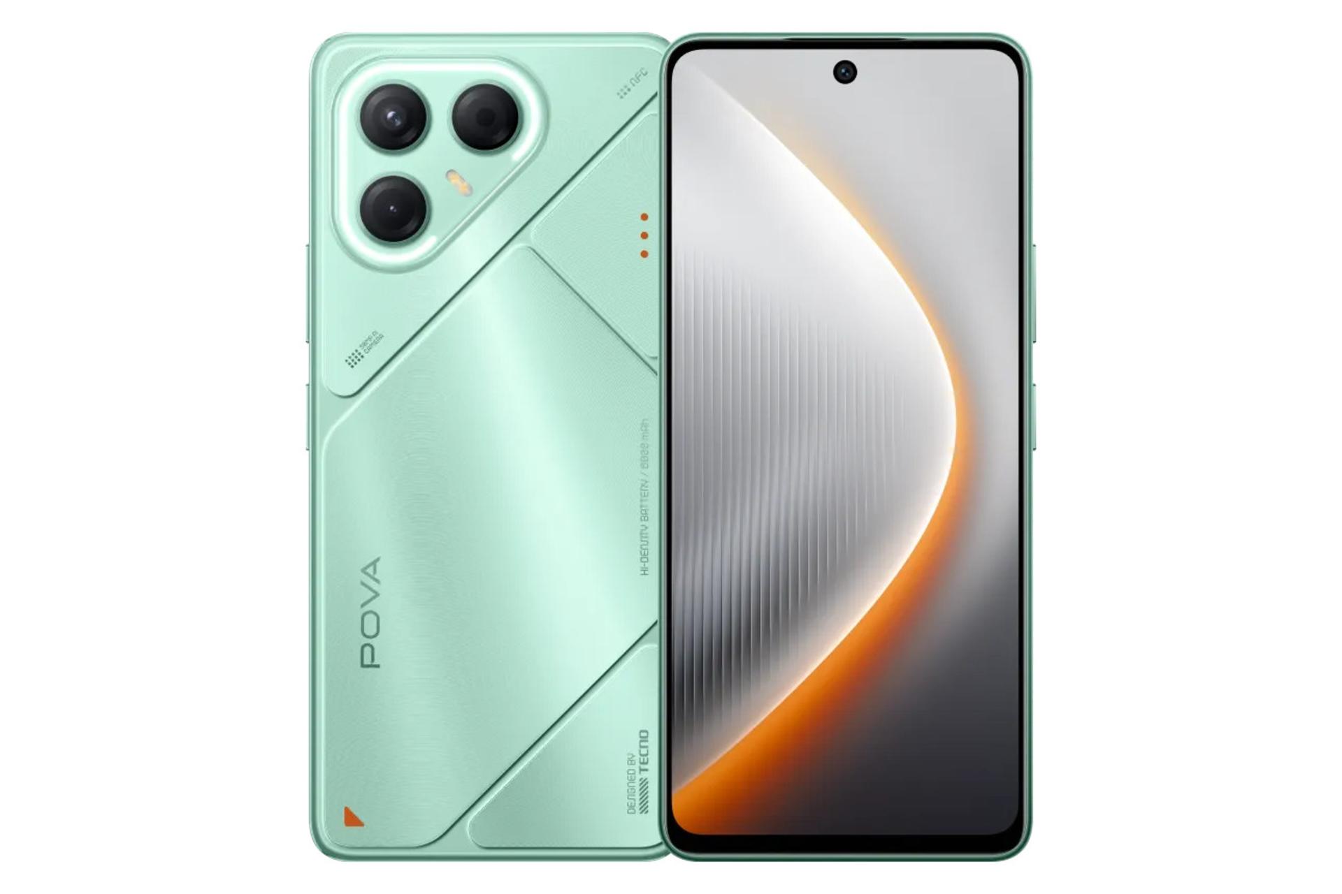 پنل جلو و پشت گوشی موبایل تکنو Tecno Pova 7 5G سبز