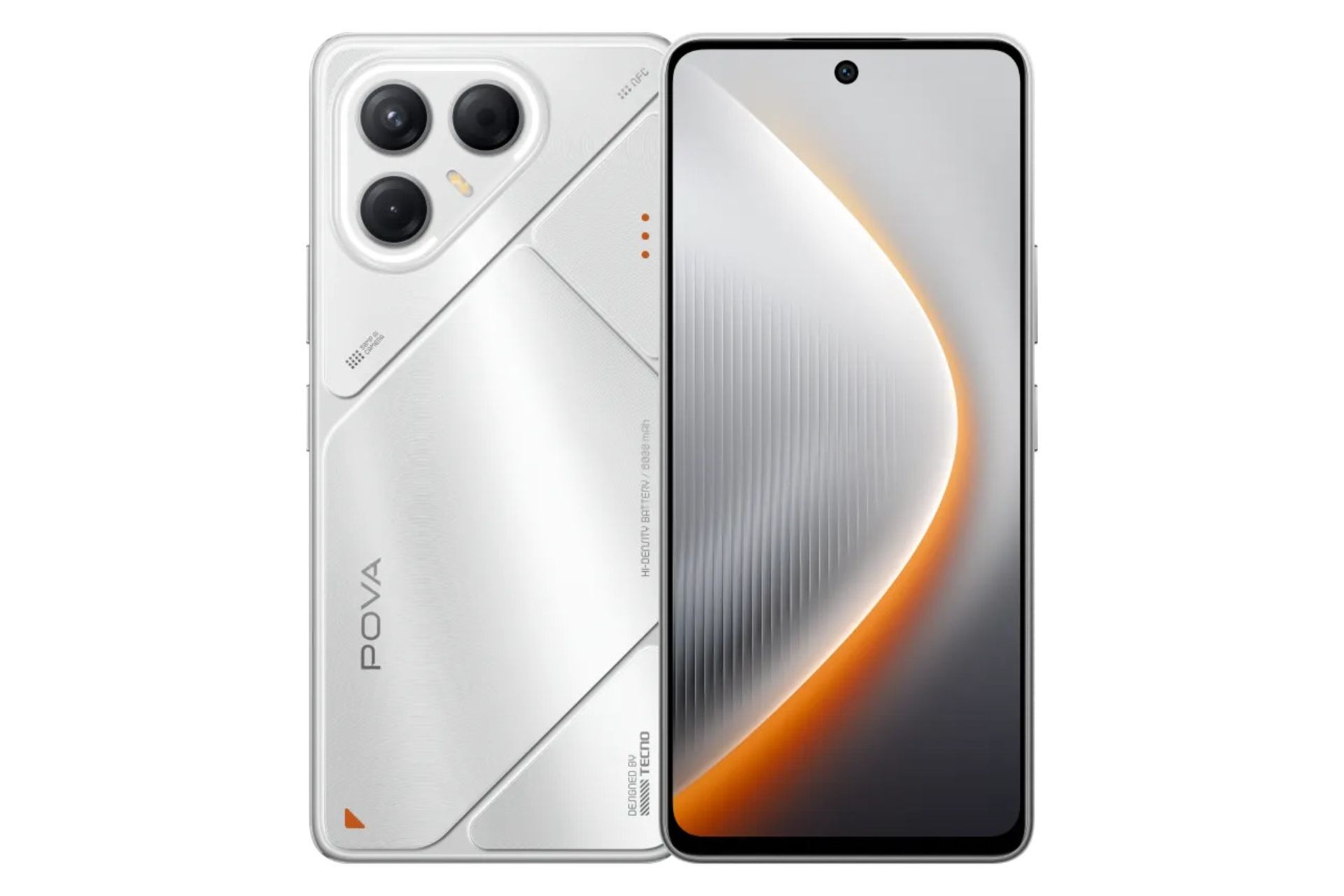 پنل جلو و پشت گوشی موبایل تکنو Tecno Pova 7 5G نقره ای