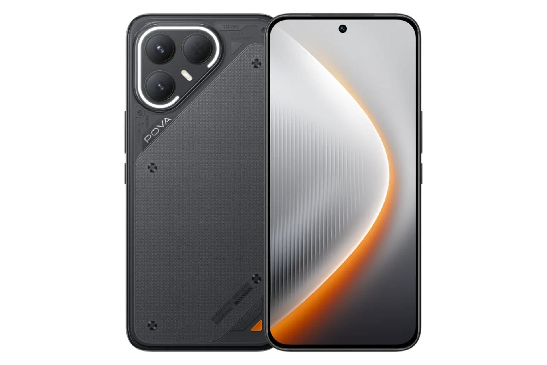 پنل جلو و پشت گوشی موبایل Pova 7 پرو تکنو مشکی / Tecno Pova 7 Pro