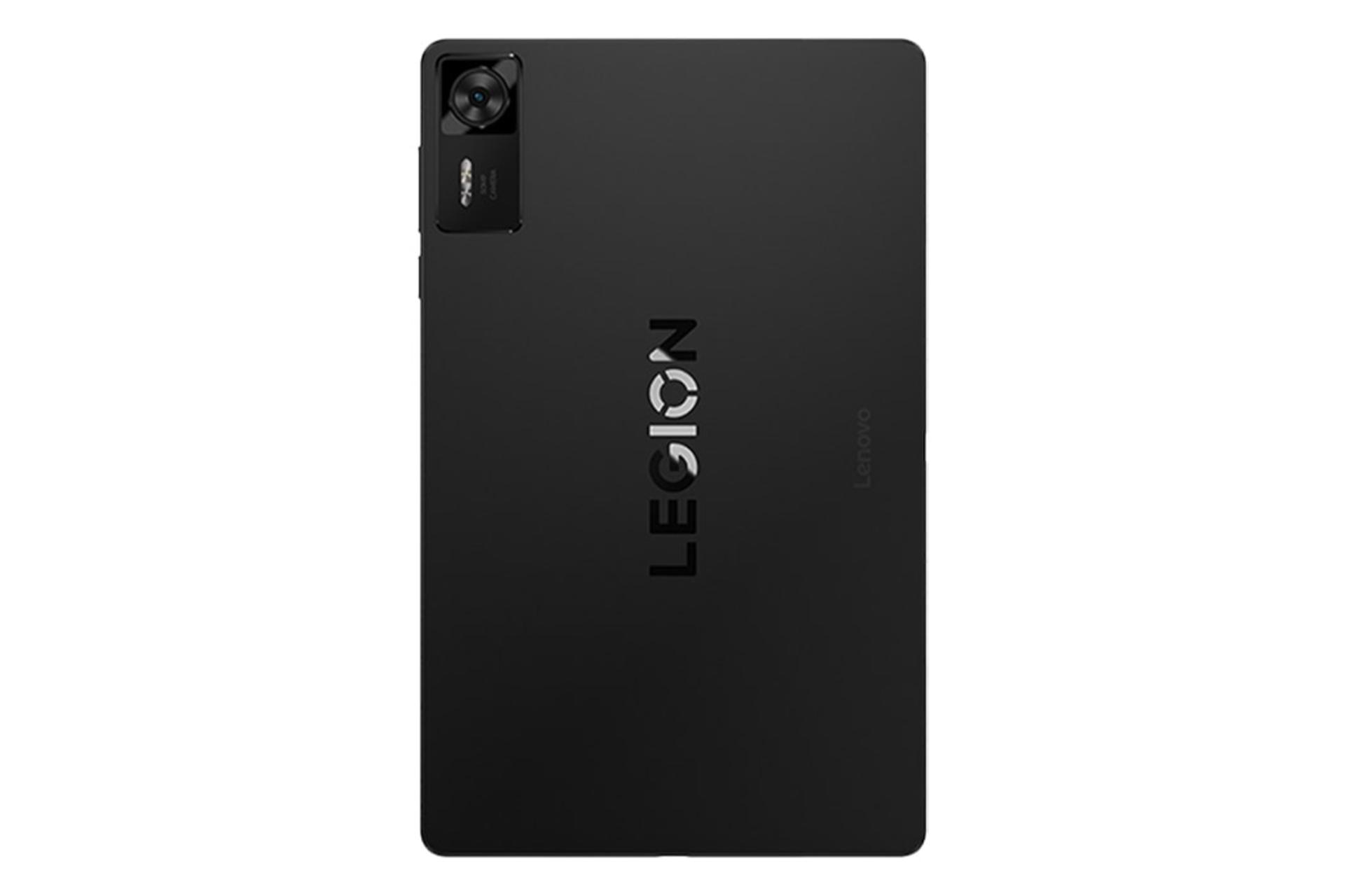 نمای پنل پشت تبلت Legion Y700 لنوو نسل چهارم / Lenovo Legion Y700 Gen 4 با نمایش لوگو و دوربین پنل پشت رنگ مشکی