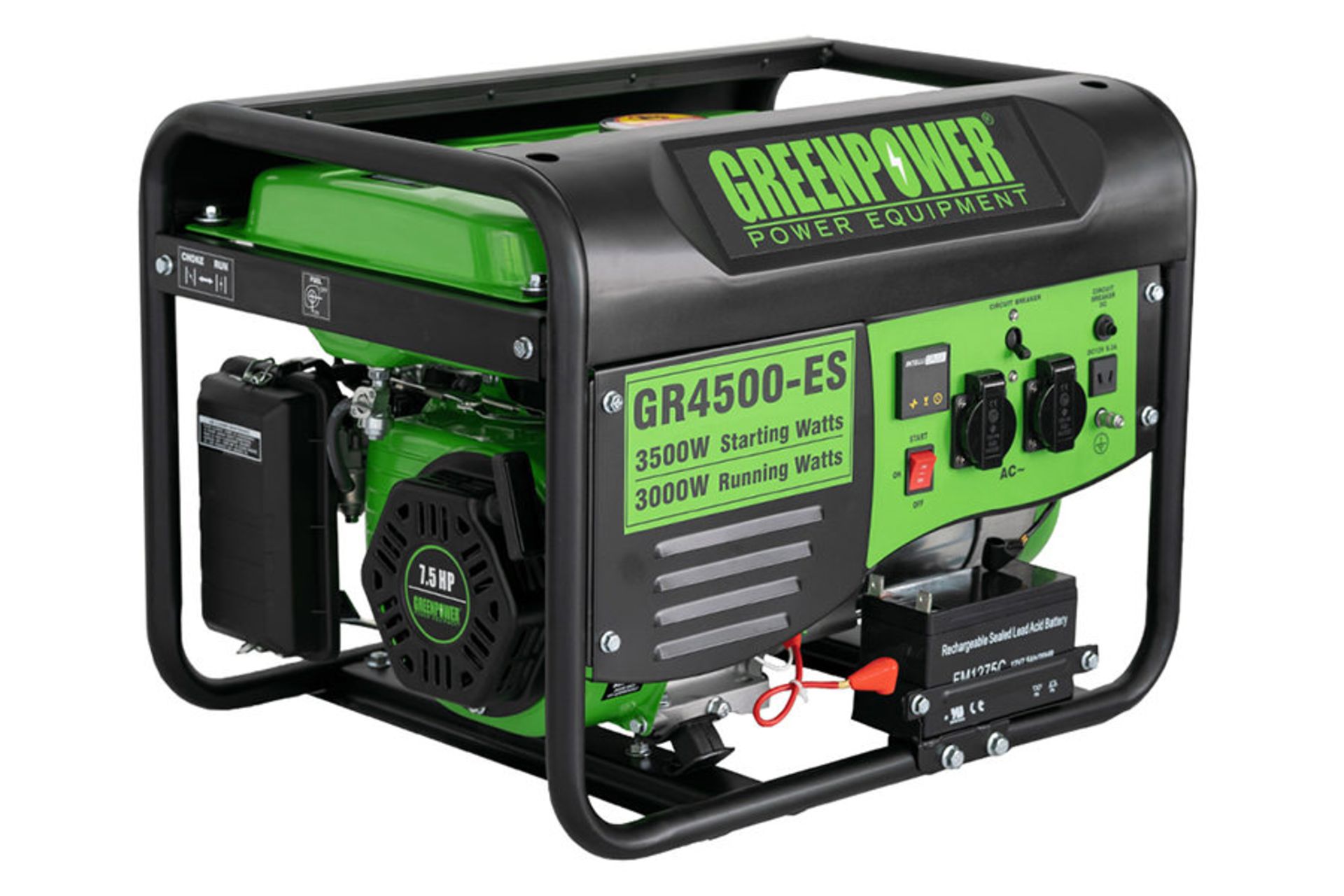 موتور برق گرین پاور Green Power GR4500-ES نمای جلو و جانبی