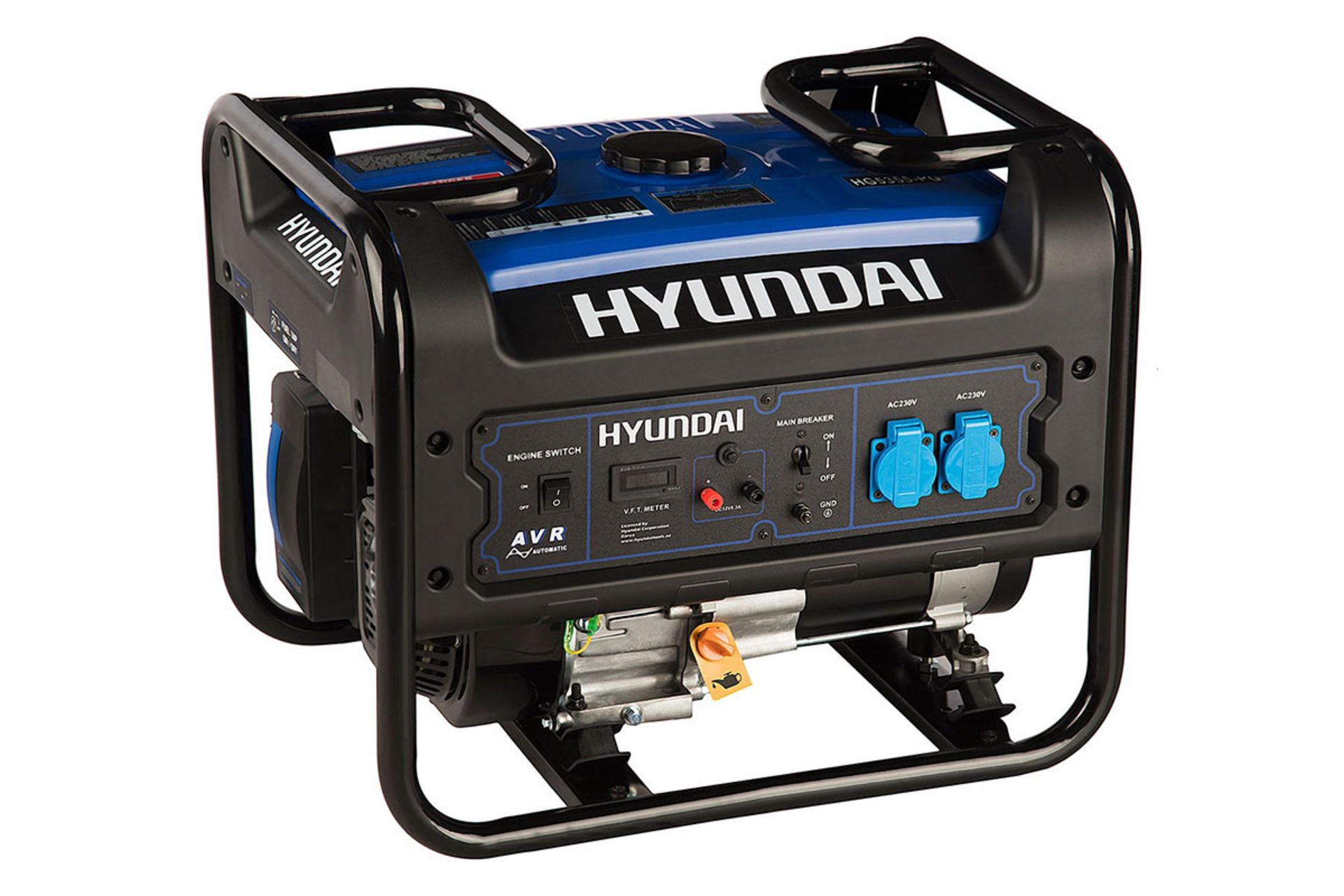 موتور برق هیوندای Hyundai HG5355-PG نمای جلو و چپ