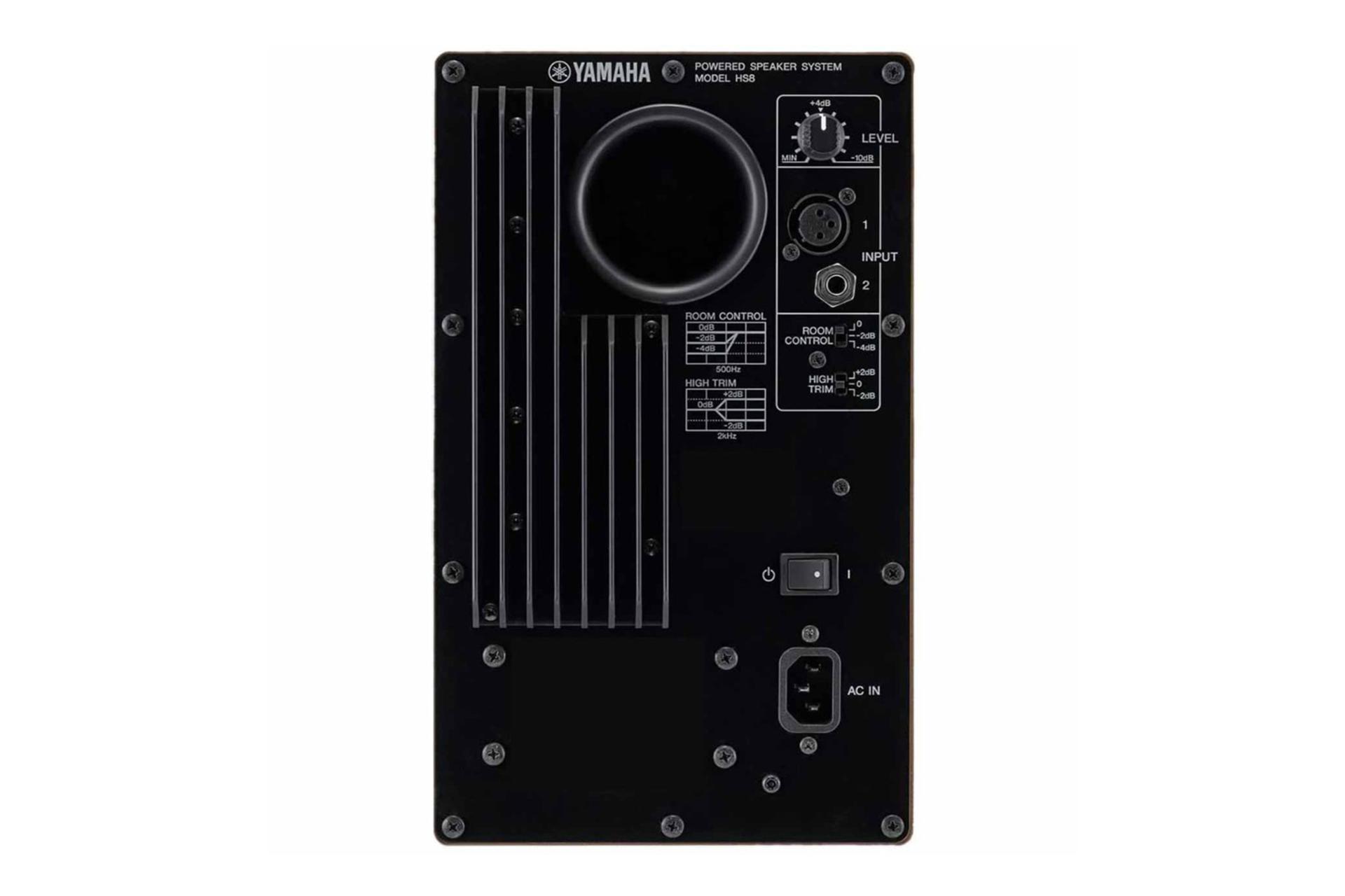 نمای پشت و بدنه اسپیکر یاماها HS8I