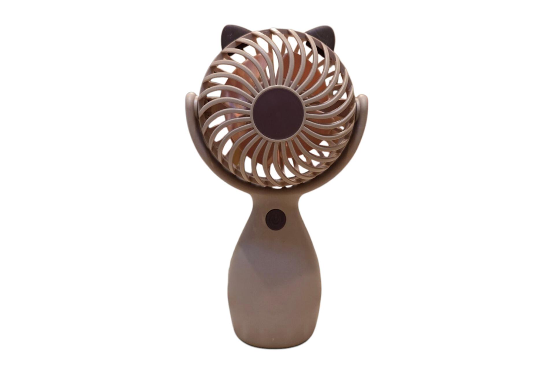 رنگ قهوه ای پنکه کوچک دستی مدل گربه‌‎ای Small fan Cat