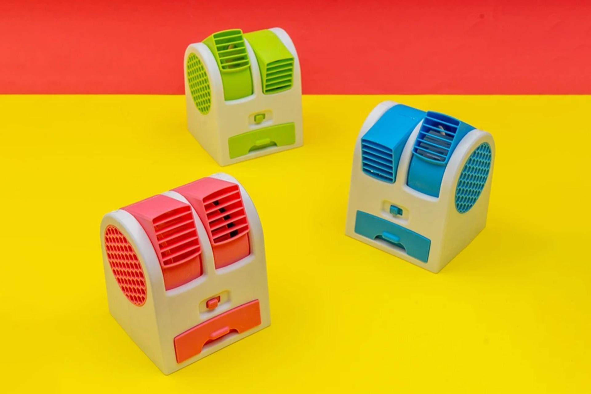 رنگ بندی پنکه کوچک همراه مدل کولر آبی Small fan Water cooler