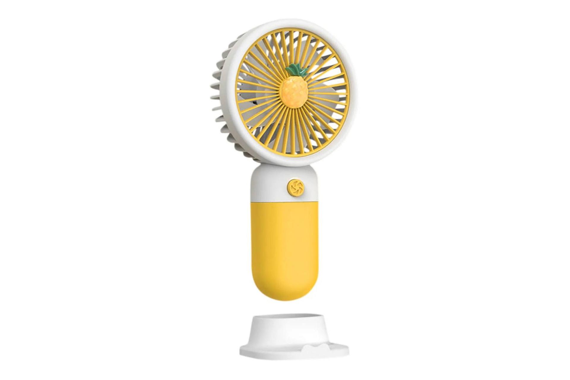 نمای کناری پنکه کوچک دستی مدل آناناس Small fan Pineapple