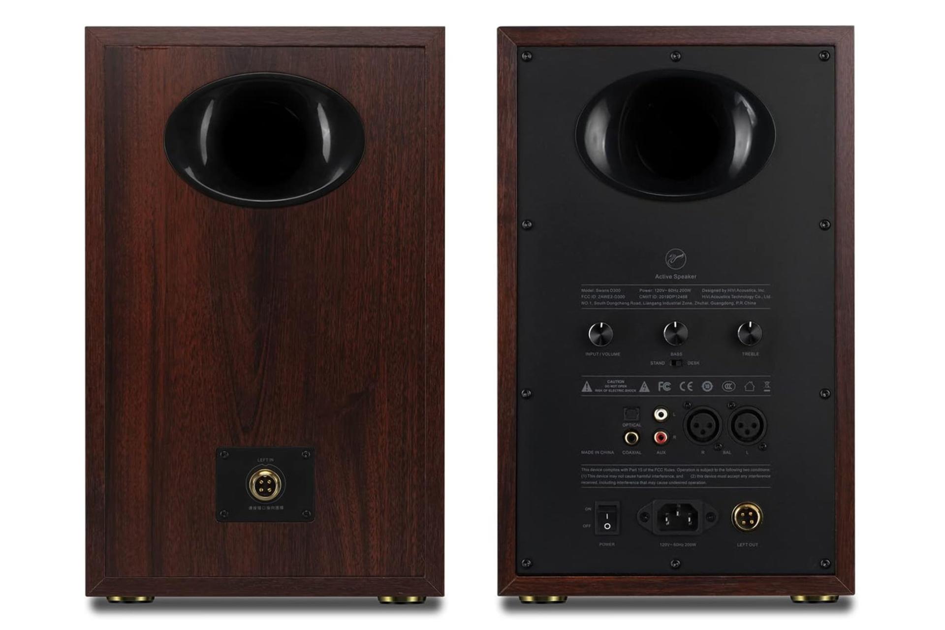 نمای پشت و بدنه اسپیکر سوان D300